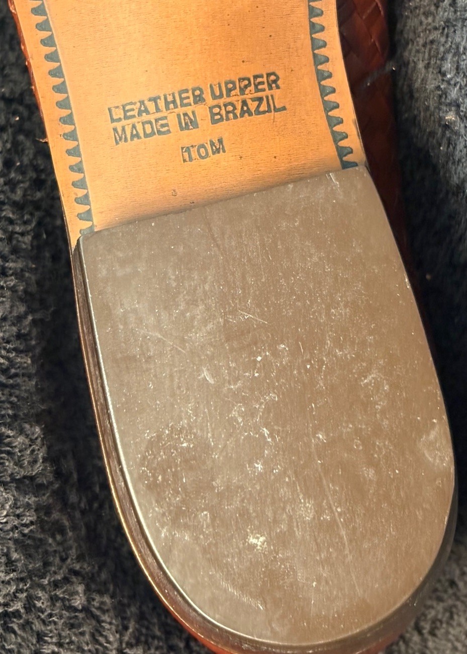 Vintage Bandolino Brown Woven Leather Oxford Women’s US10M Made In Brazil