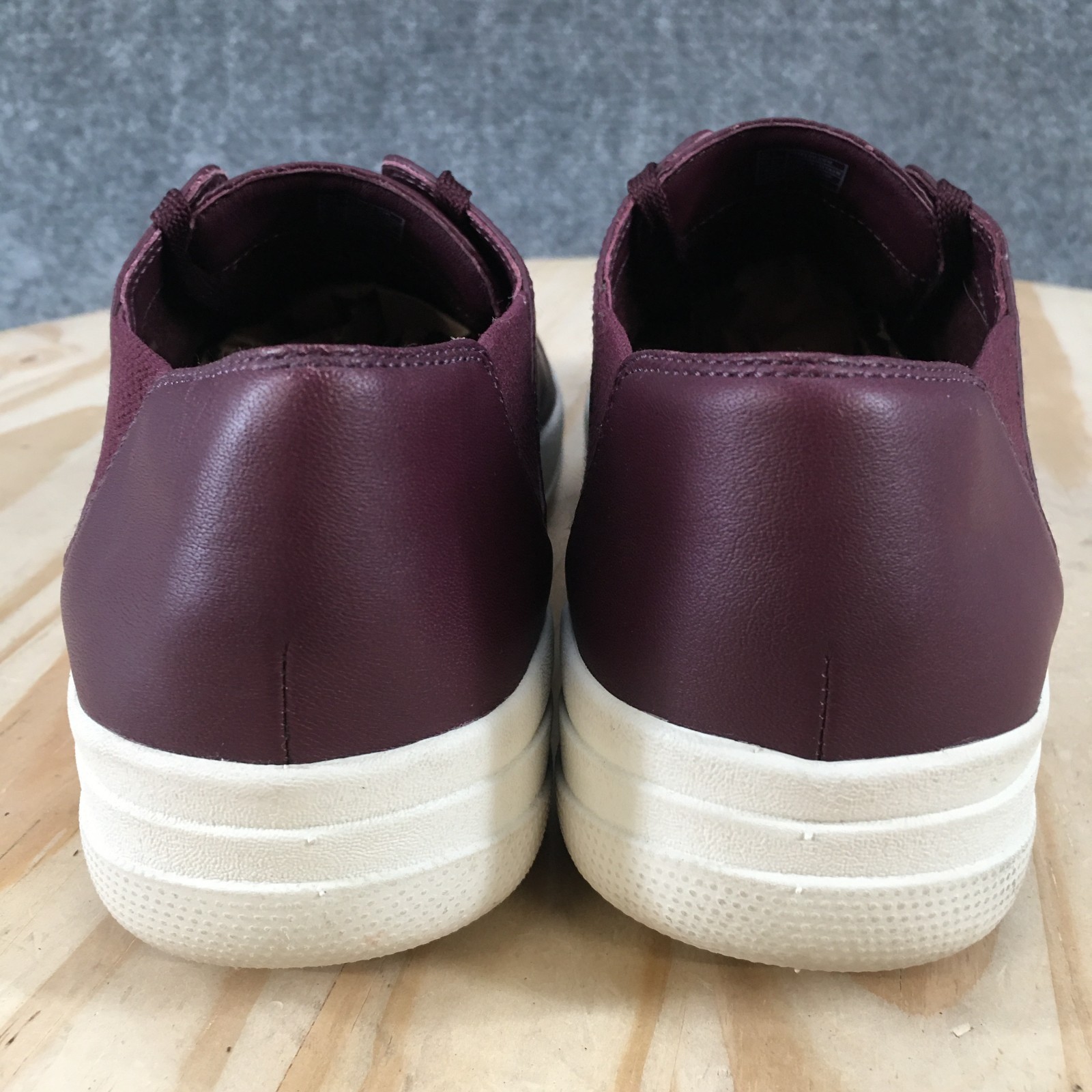FitFlop Shoes Womens 8 F-Sporty Casual Lace Up Sneakers H55-398 Burgundy Leather