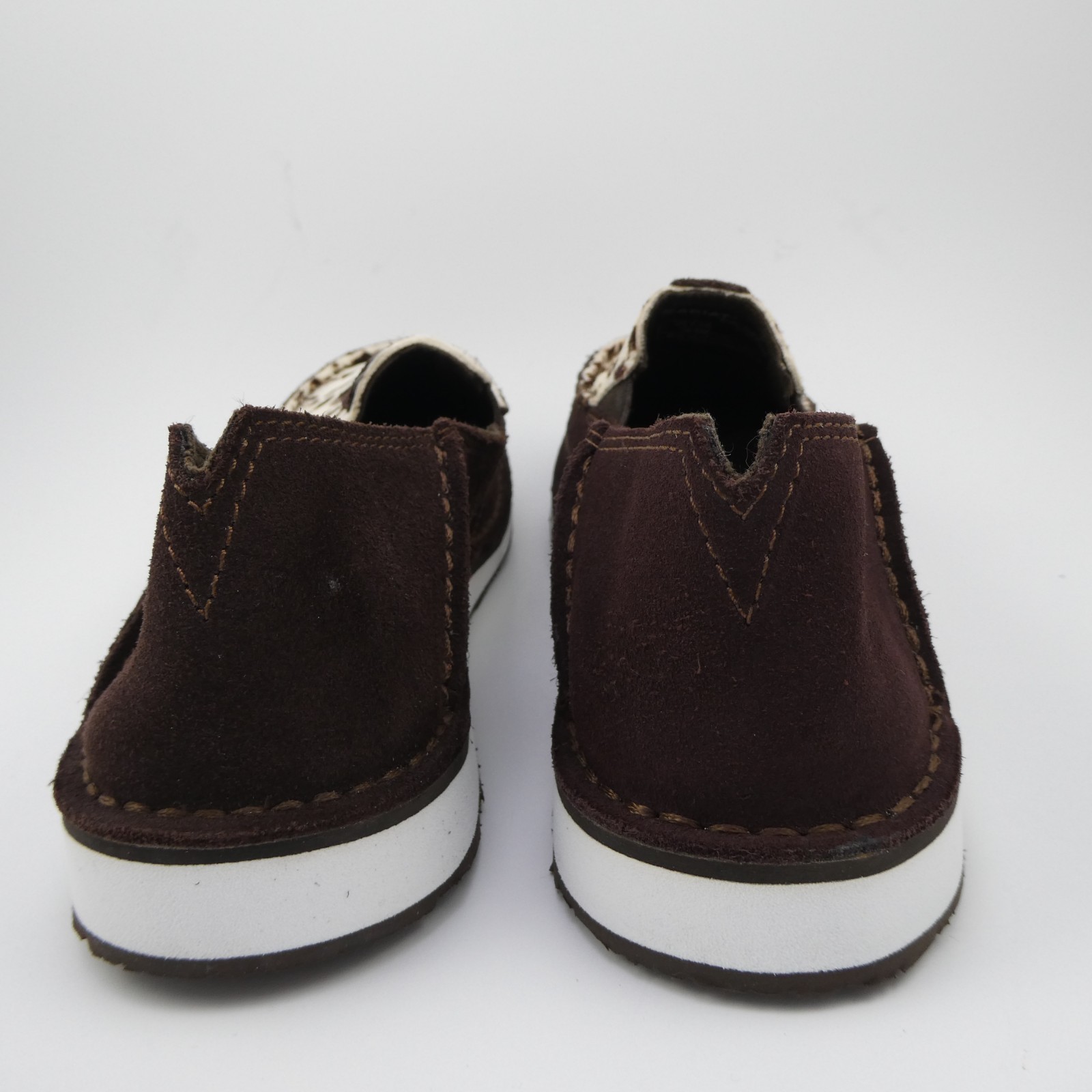 Ariat Cruiser Boat Shoe Leather Loafer Chocolate Chip Suede/Spotted Hair US: 7.5