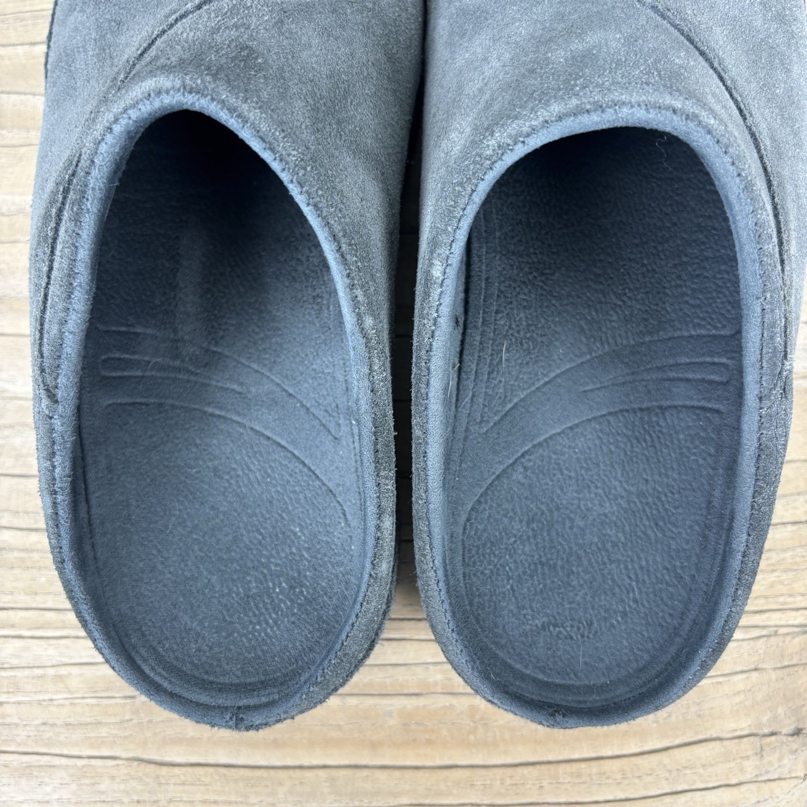FitFlop Clogs Womens 8 Suede Slip On Mules Shoe Gray Walking Work Out Comfort