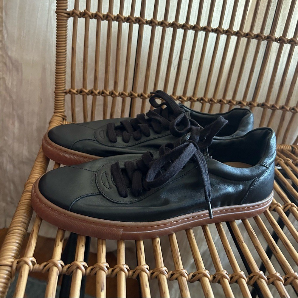 M. Gemi Sempre Leather Sneakers Black Casual Low Top Women’s Italy 38.5 (US 8)
