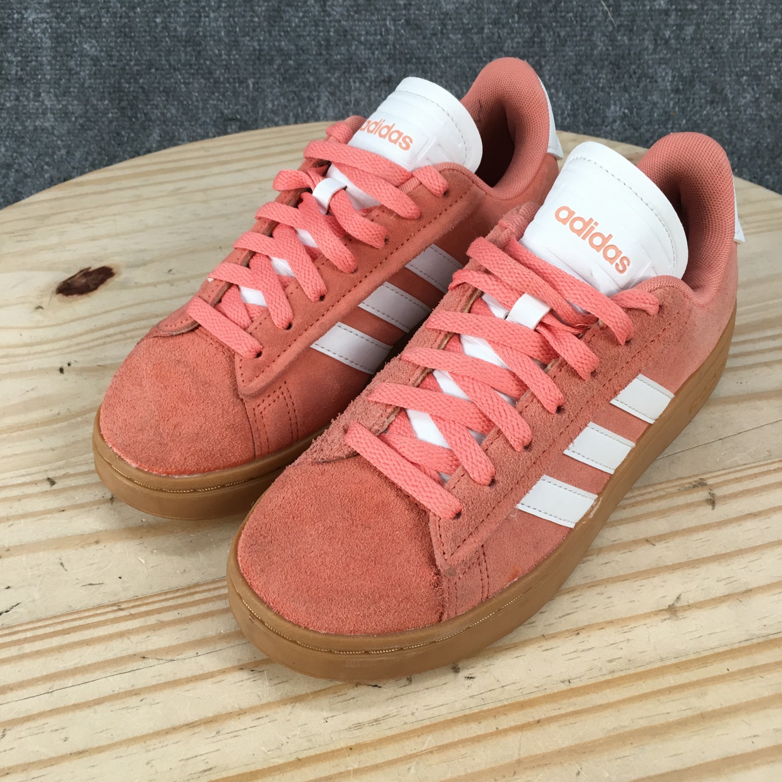 Adidas Grand Court Alpha Shoes Womens 6 M Sneakers Casual ID9847 Suede Peach
