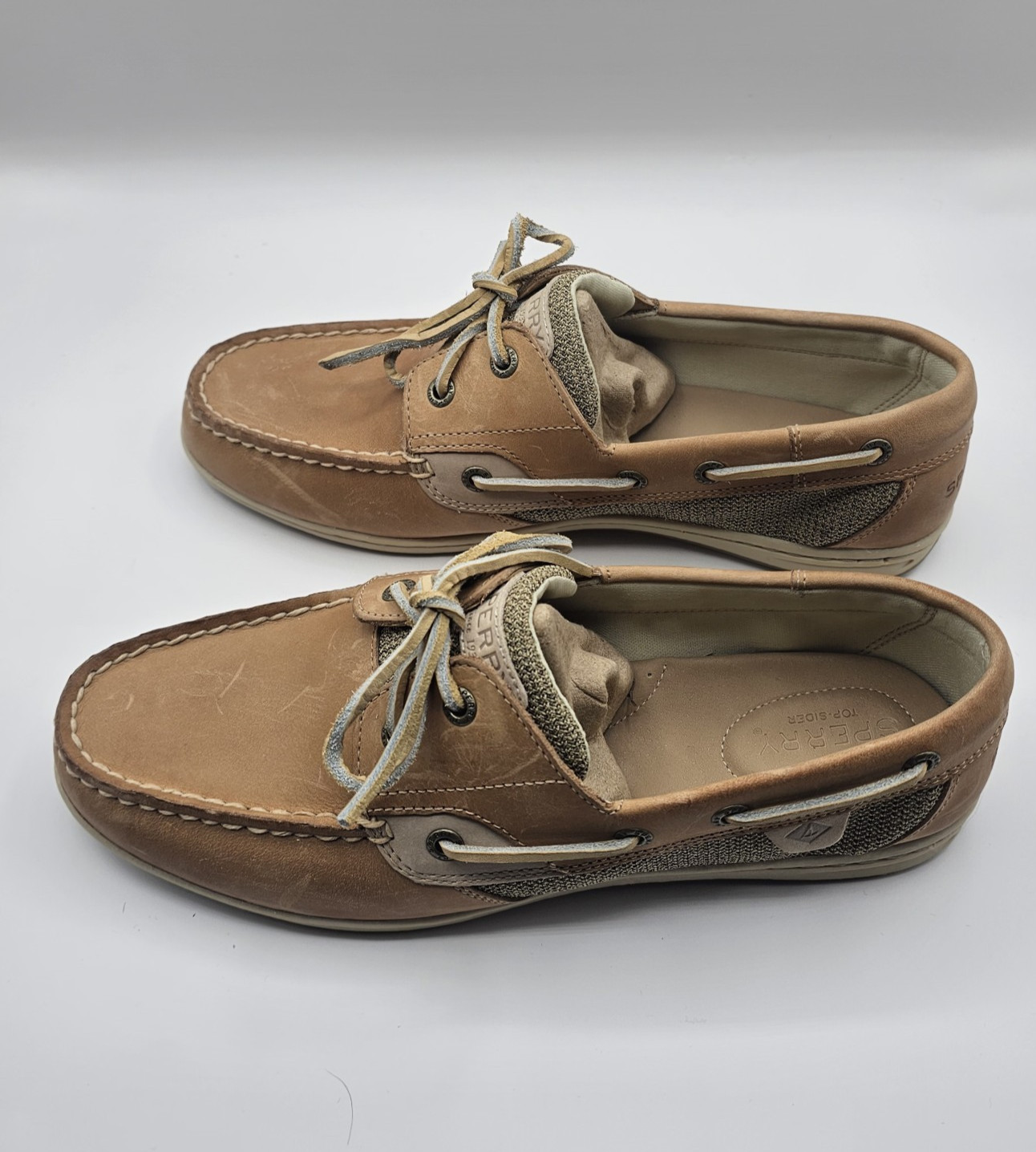 Sperry Top-Sider Women’s Koifish Boat Shoe Leather Oat Size 10 Wide New w/box