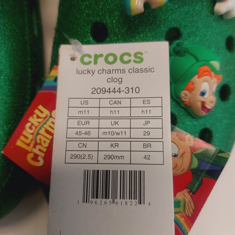 CROCS Lucky Charms Cereal Classic Clogs Mens Size 11 Womens 13 Glitter Croslite