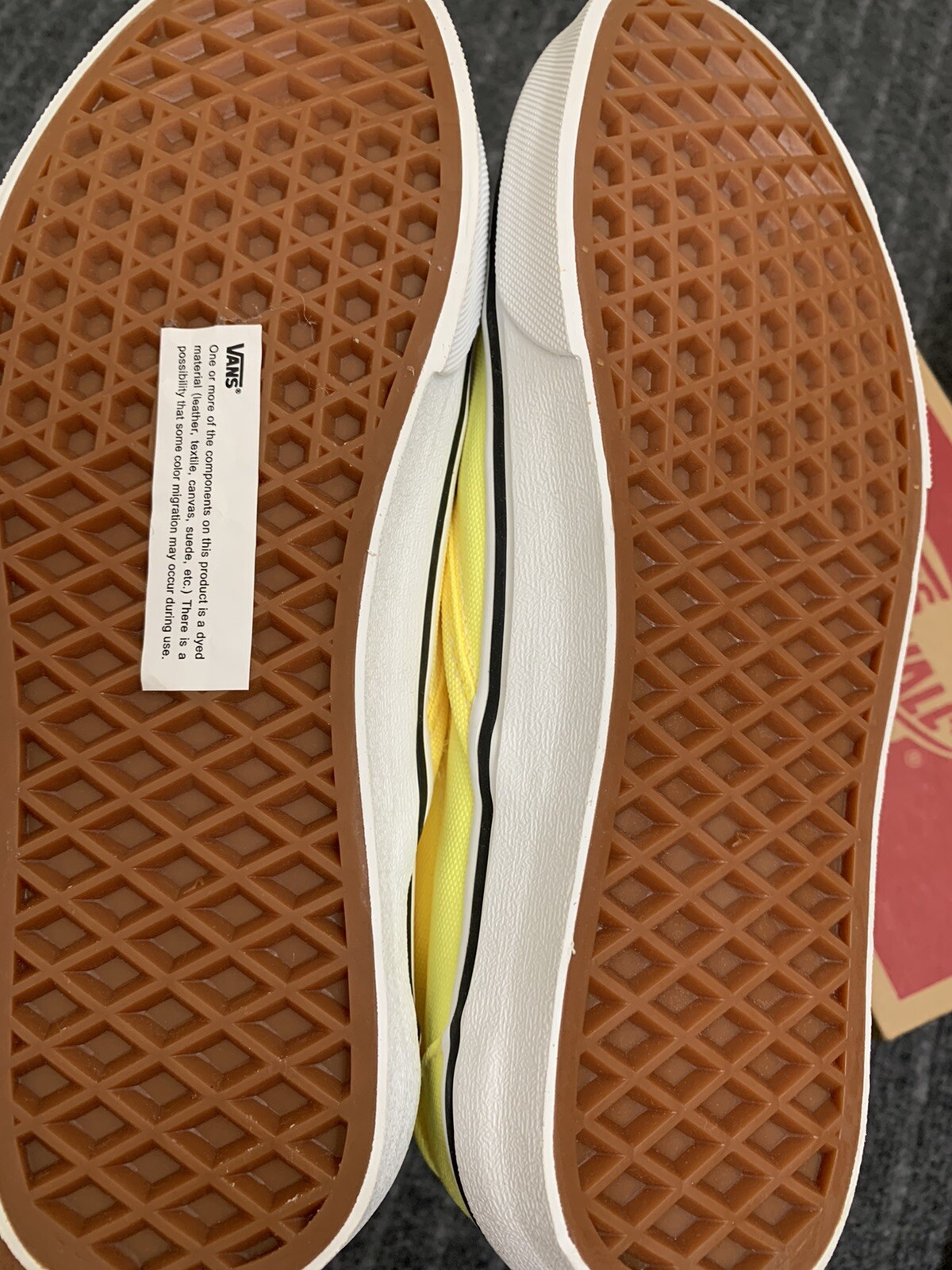 Vans unisex adults slip on Yellow Sneaker , Brand New, W 6.5, M 5 With Box