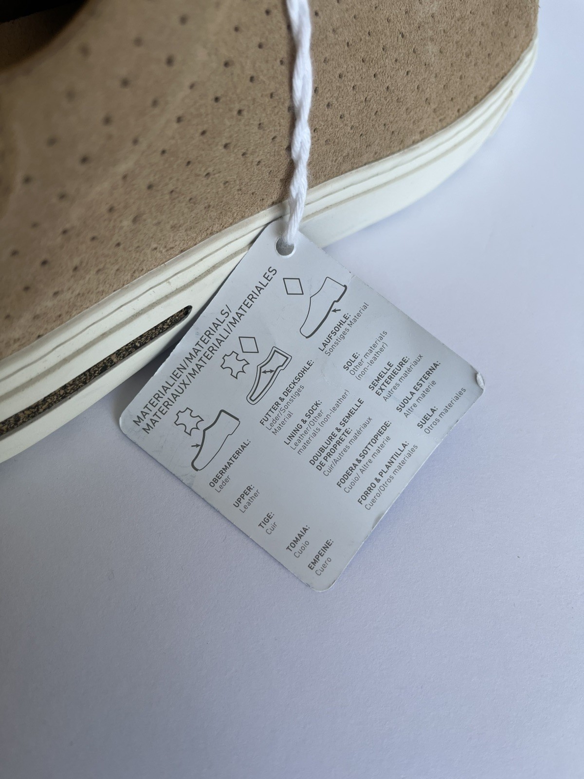 Birkenstock Bend Low Suede Embossed Leather Sneaker Beige Tan US Women’s 8 NEW