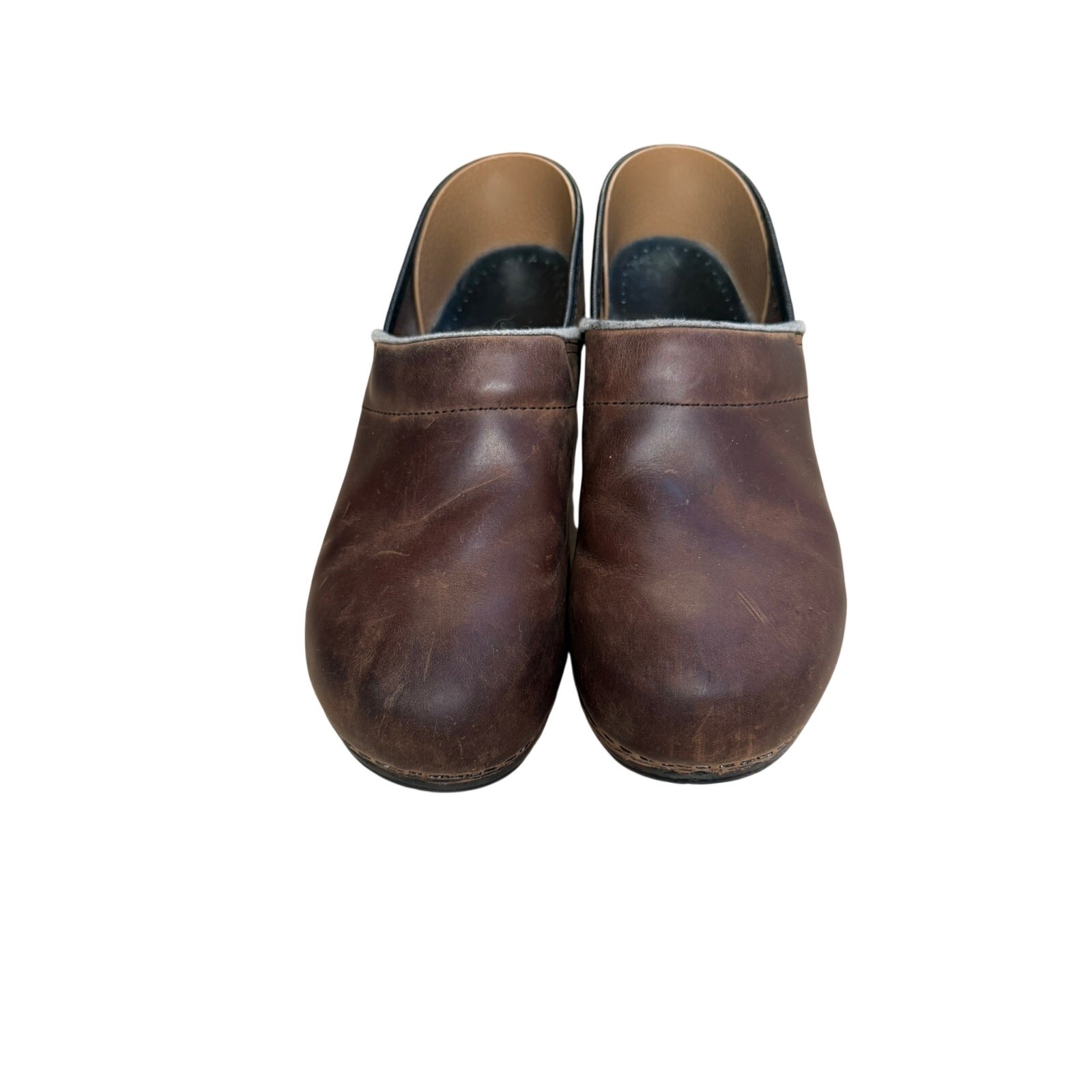 Dansko Professional Clogs Women 41 US 10.5 11 Brown Oiled Leather Slip On