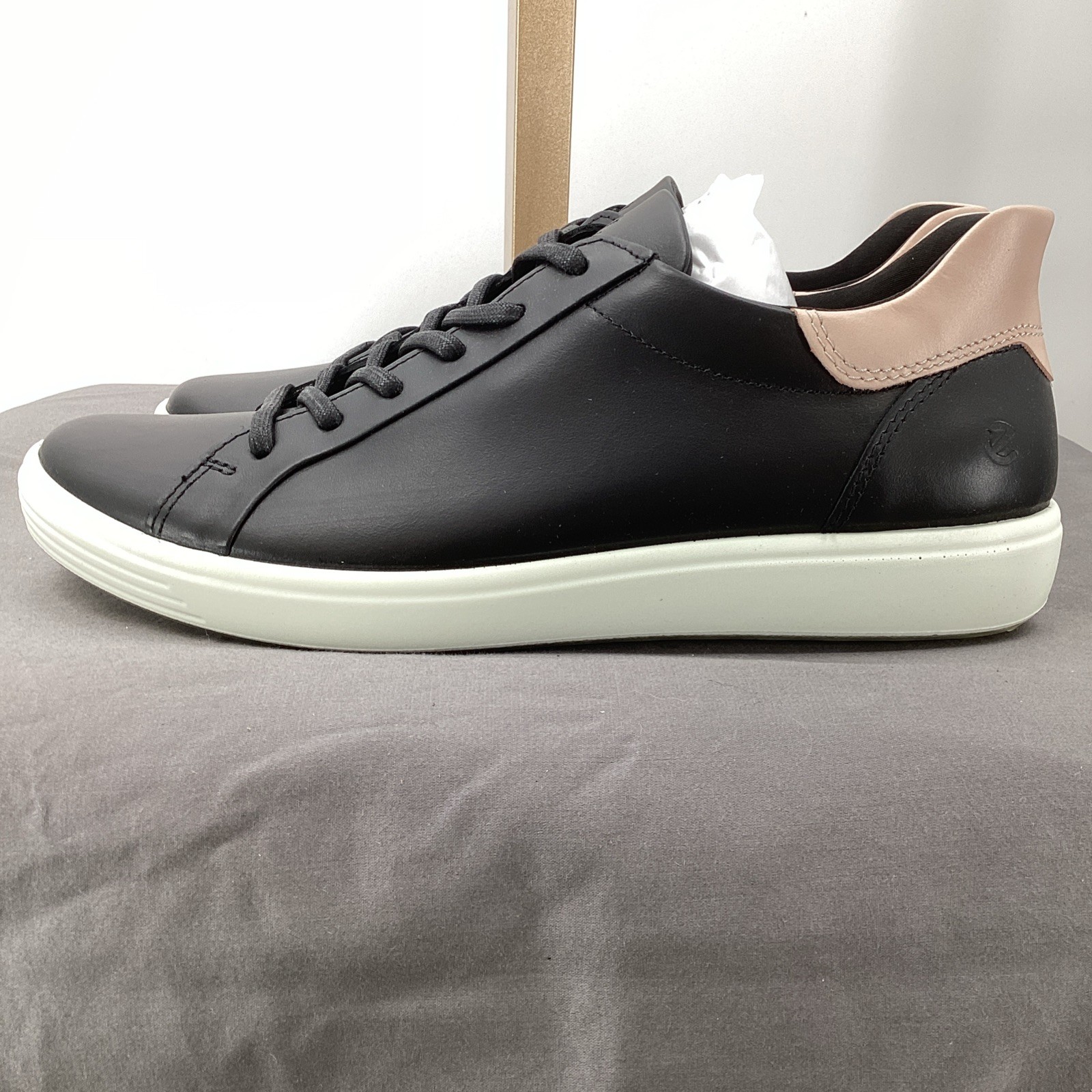 ECCO Women’s Soft 7 Sneaker in Black Leather Size 9-9.5 US 40 EU BNIB