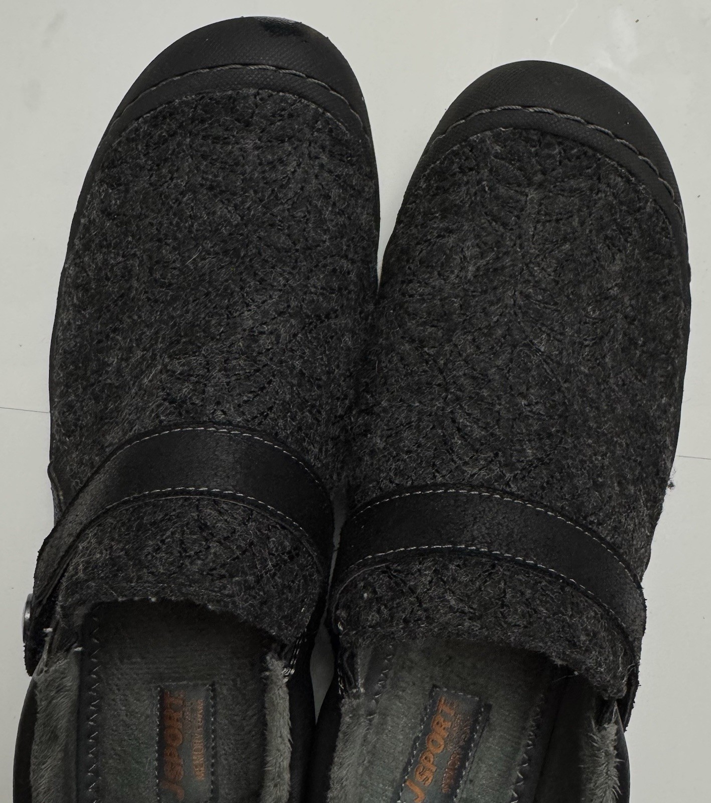 JSport by Jambu “Blair” Wool Slip-On Shoes, Women’s 10M Black, Comfort Clog Like