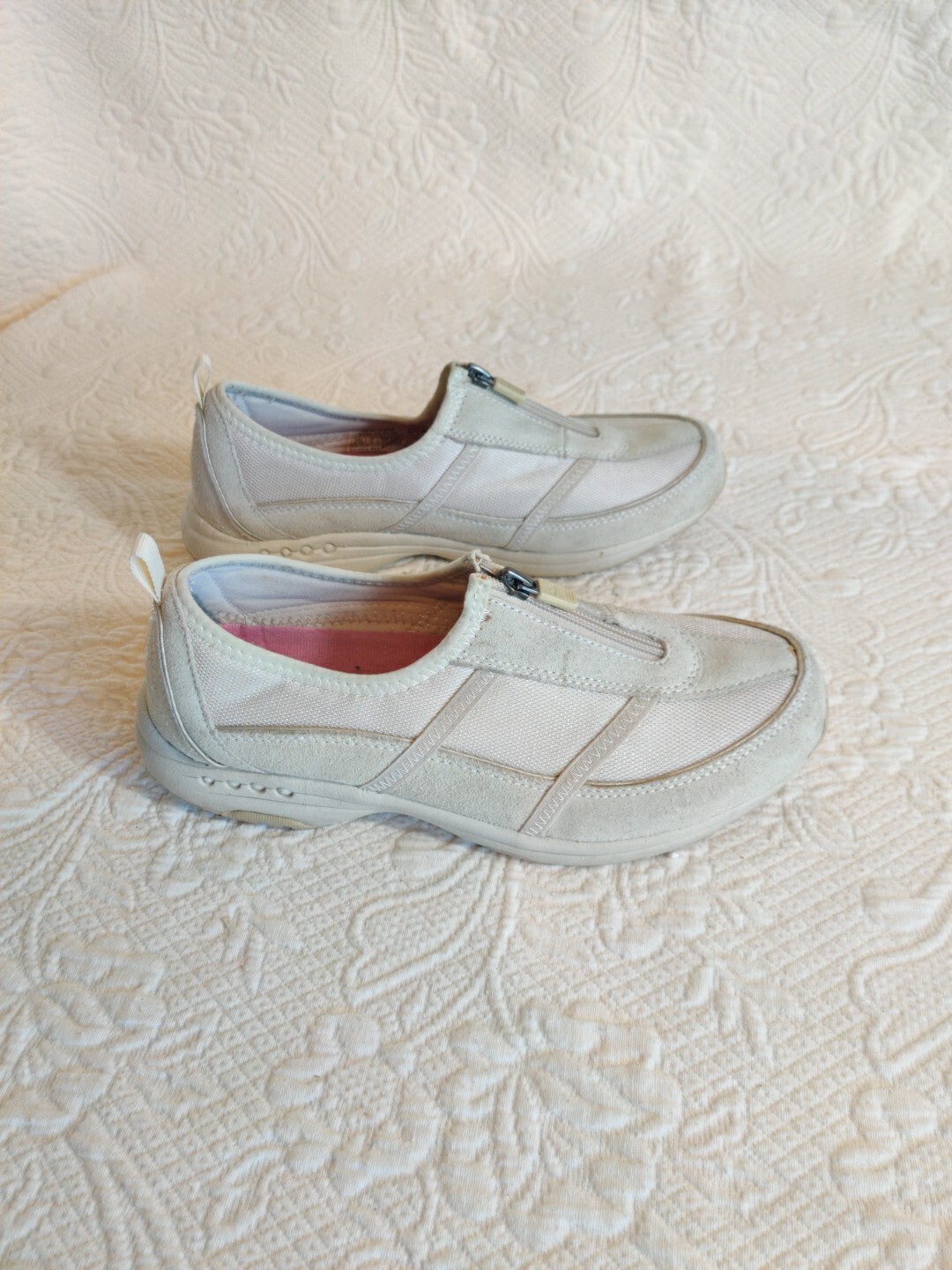 Easy Spirit Upper Leather Zipper Front Slip-on Athletic Activewear Shoes