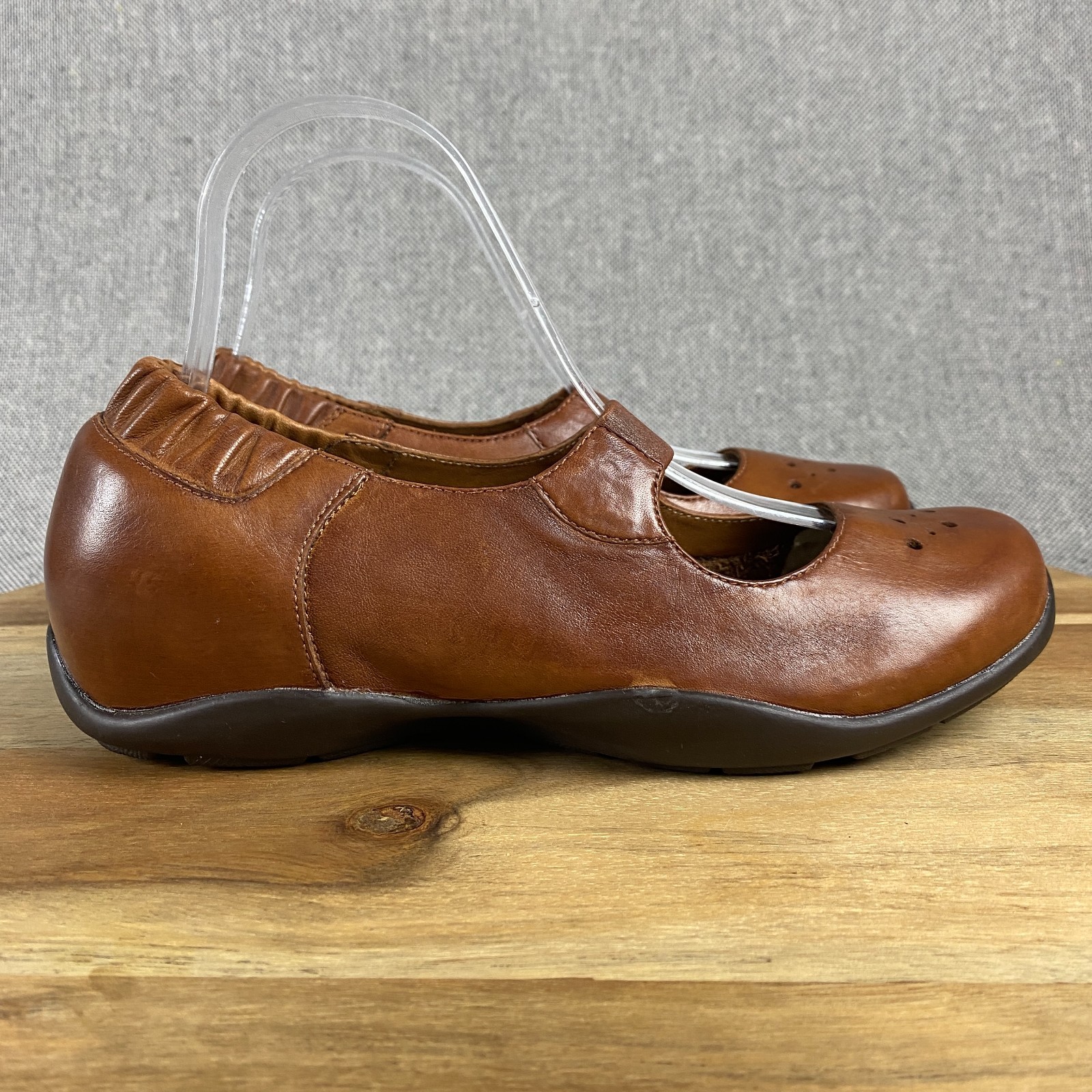 Dansko Mary Jane Shoes Womens 38 7.5 Brown Leather Slip On Comfort Slide