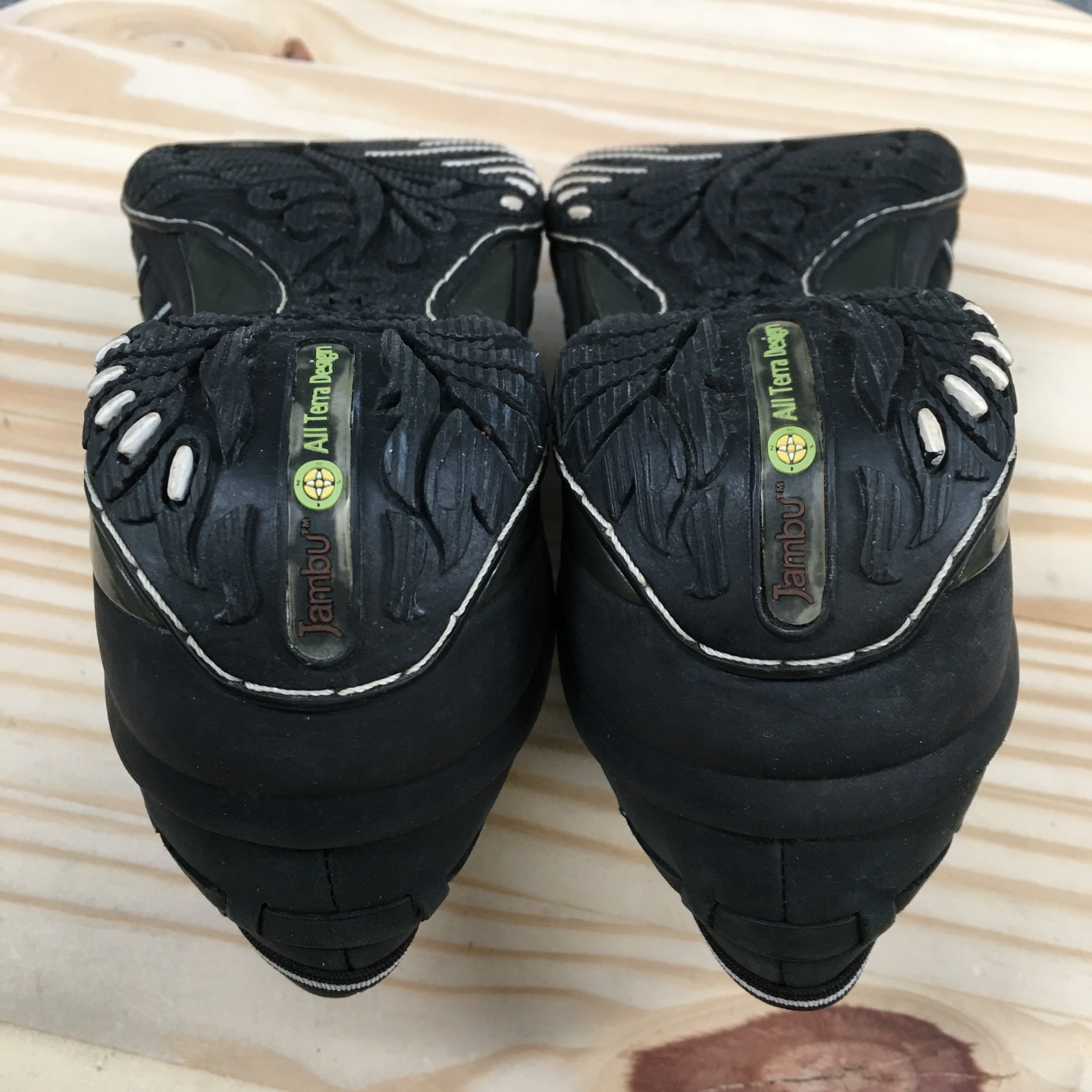 JBU By Jambu Shoes Womens 8 M All Terra Design Walking Wedge Slip Ons Black