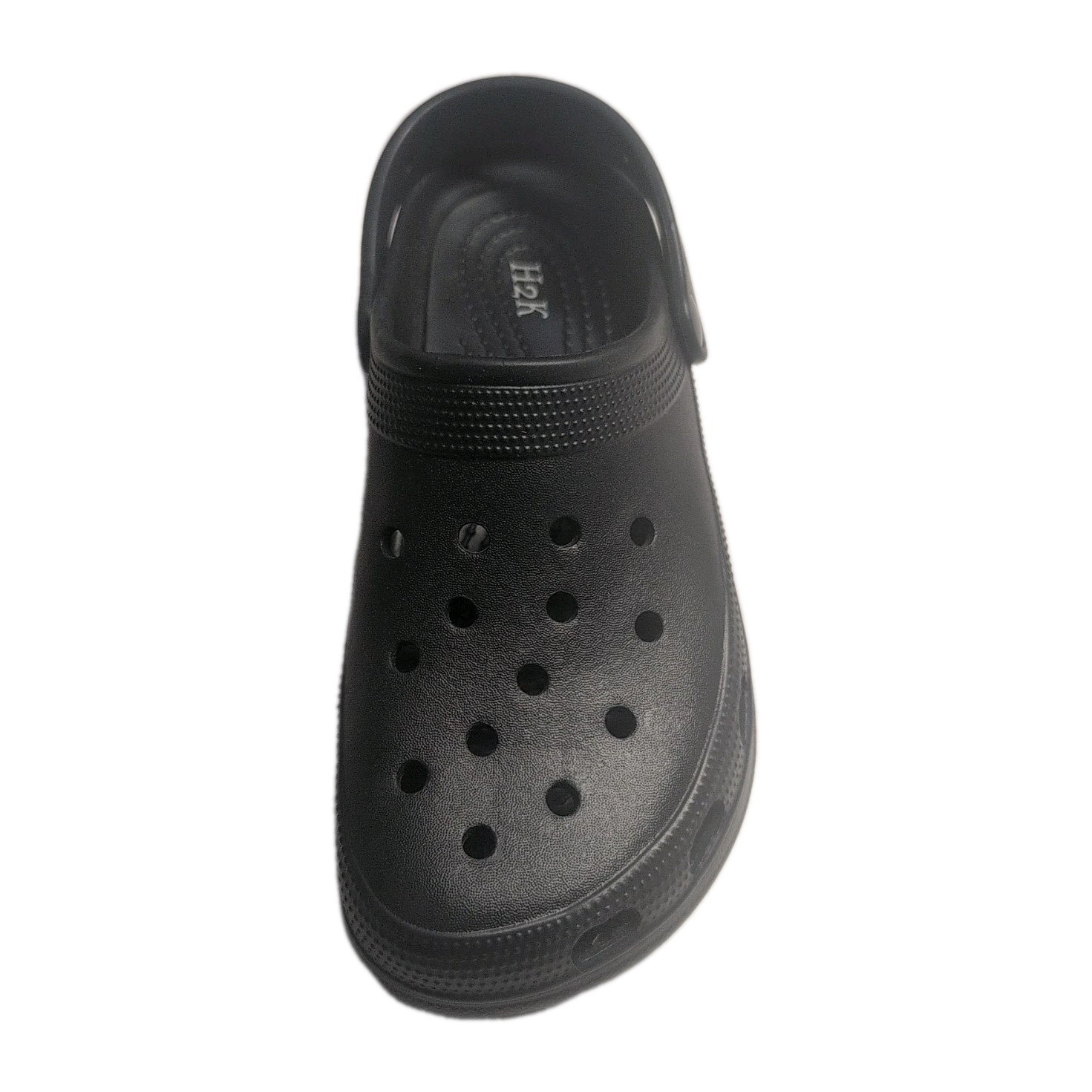 Black Platform Clogs Women 11 Comfort Perforated Slip On Back Strap Brand H2K