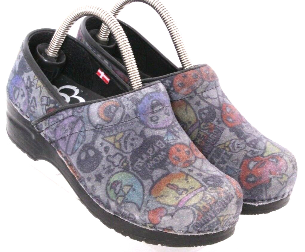 Sanita Emoji Professional Stapled Nursing Clog Mule Shoes EU 37 Women’s US 6.5