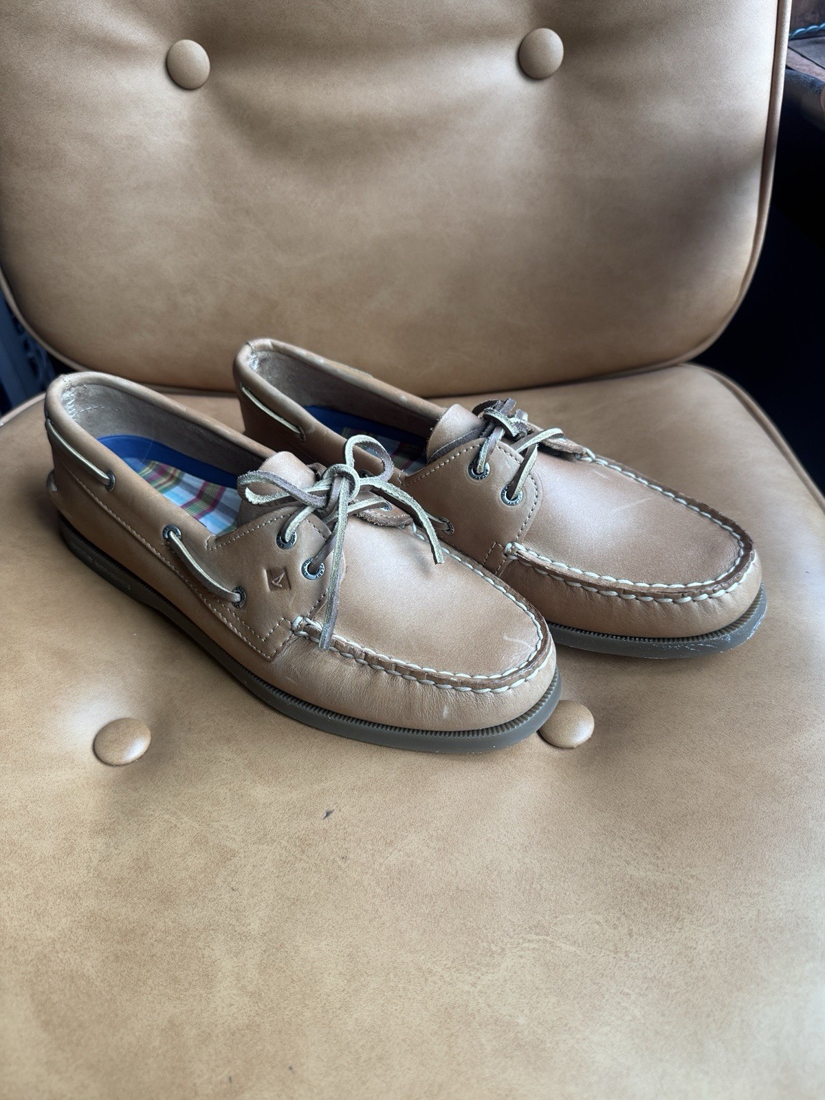 Sperry Top-Sider A/O Sahara Brown Leather Boat Shoes Womens US 10 M