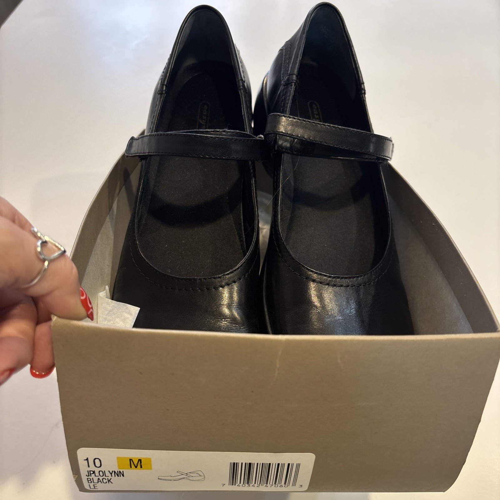 EASY SPIRIT SHOES WOMEN’S SIZE 10 MARY JANES LOAFERS BLACK LEATHER COMFORT EUC