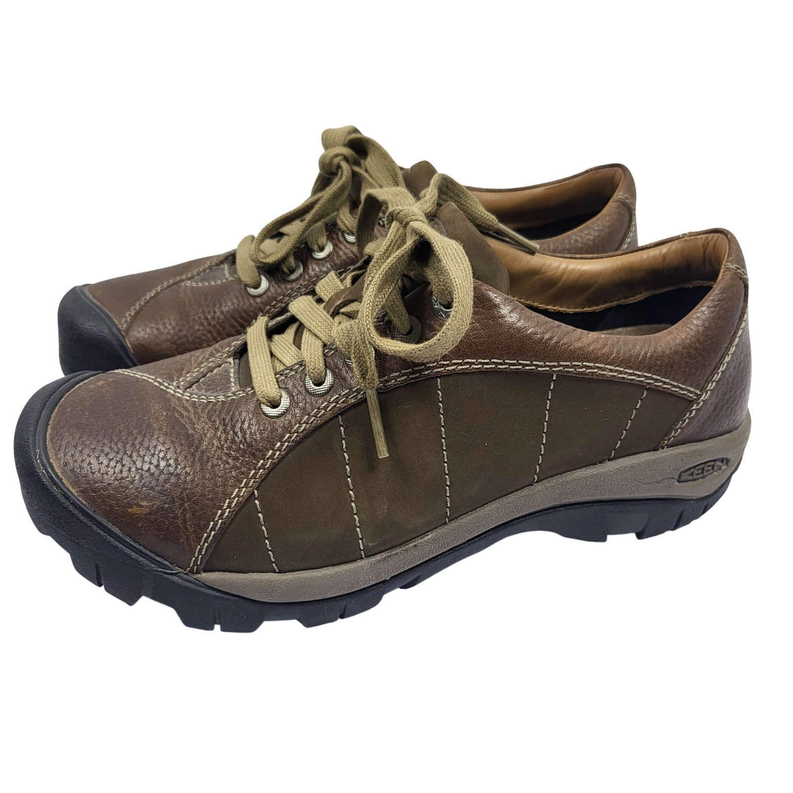 KEEN Women’s Presidio 1011401 Brown Leather Walking Hiking Shoes Comfort Size 8