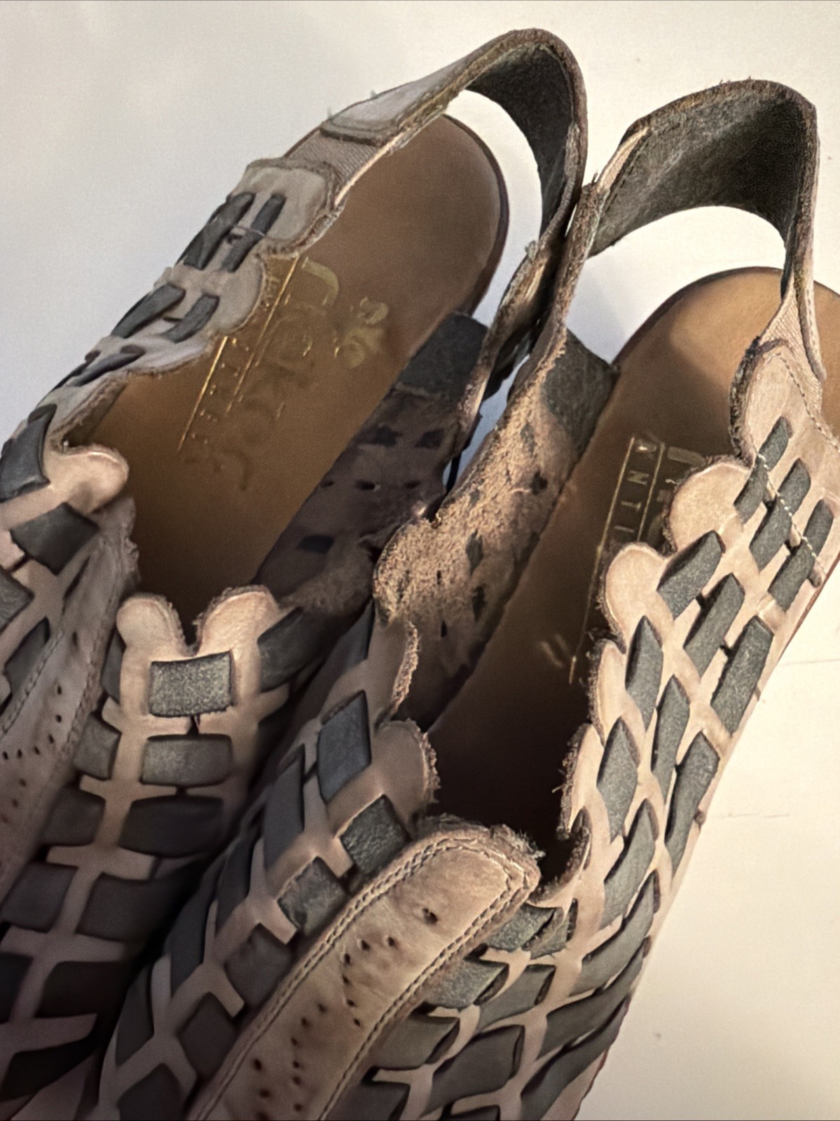 Rieker Sina 78 Leather Woven Slingback Comfort Heeled Shooties Shoes 38 Q81