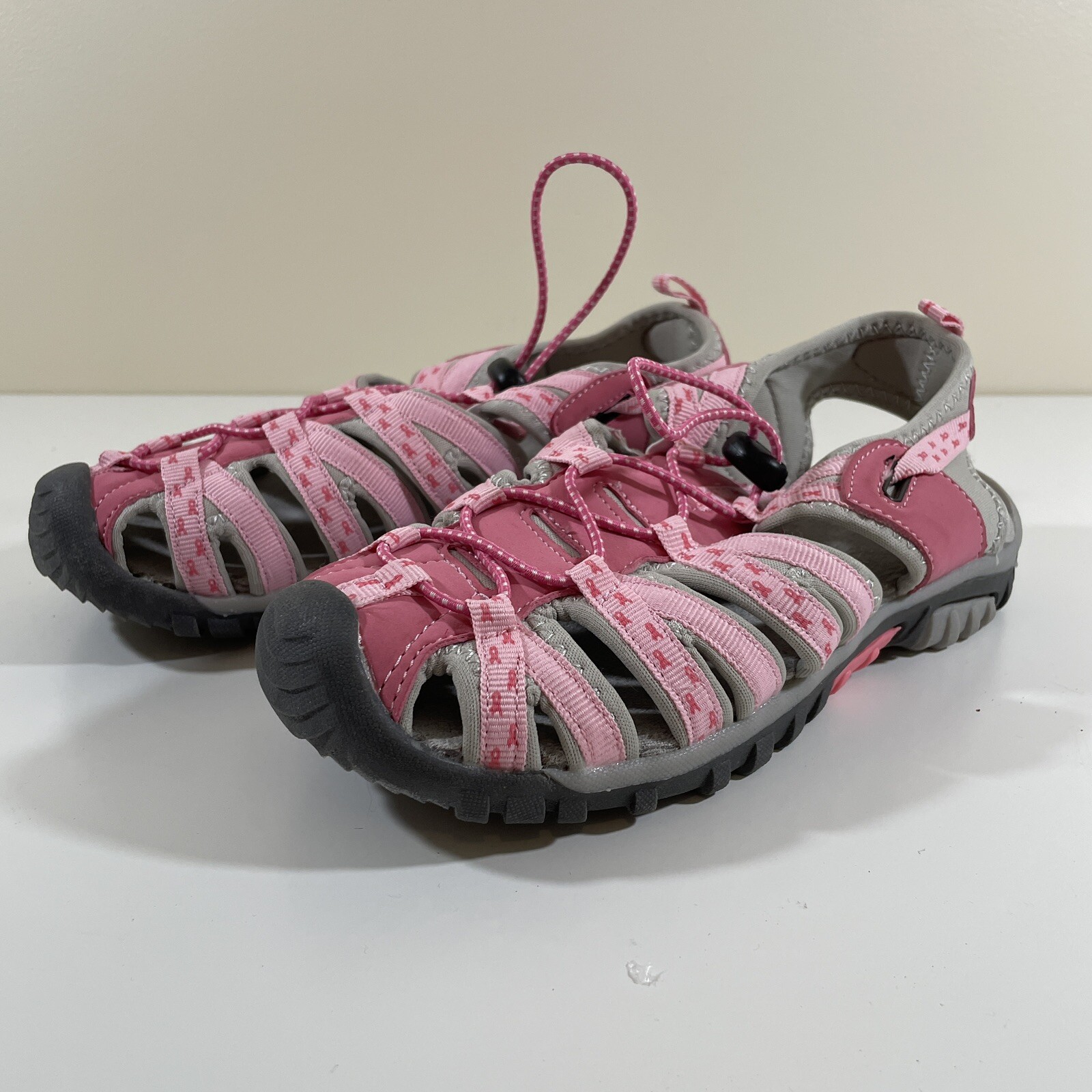 Women’s Sports Hiking Walking Sandals Size 6 Breast Cancer Awareness Pink/Gray