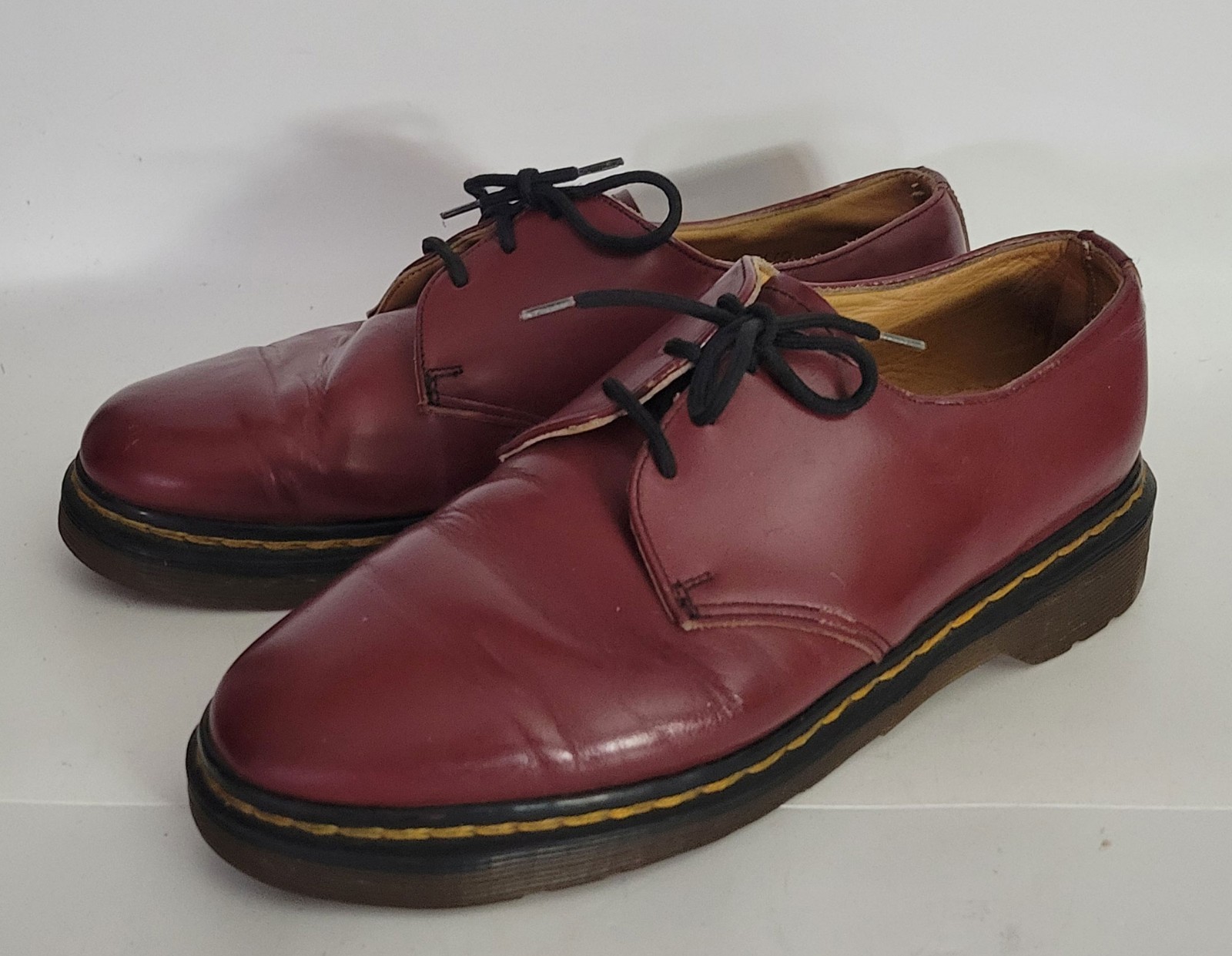 Vtg 80s 90s Dr Doc Martens ENGLAND Oxblood Grunge Leather Shoes UK 6 US M 7 W 8