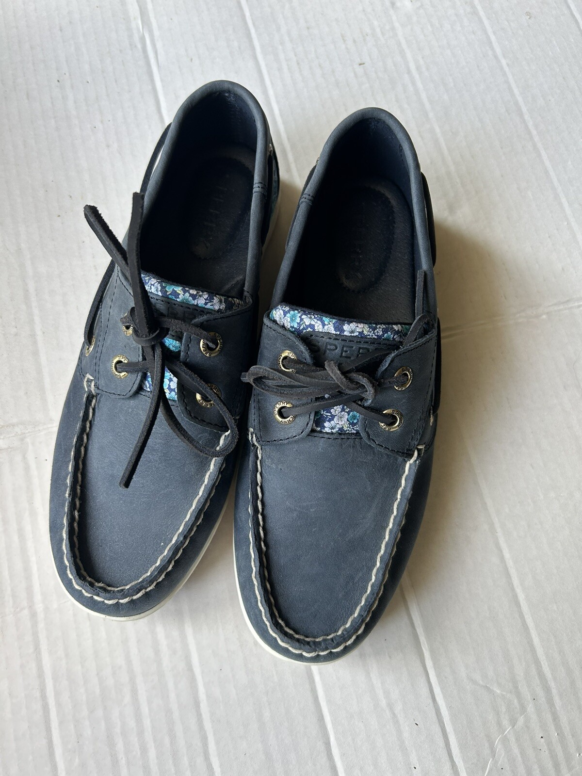 NEW SPERRY Top Sider Women’s Size 7 M Koifish Boat Shoe Navy Ditsy Floral