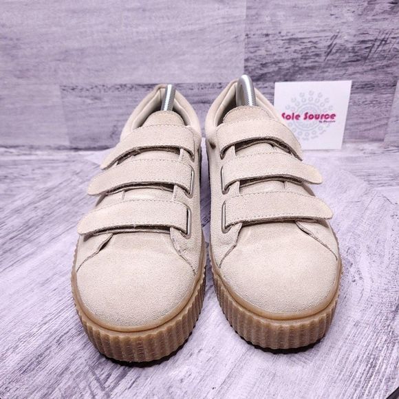 Urban Outfitters Hollie Suede Creeper Platform Sneaker Tan Women’s sz 10