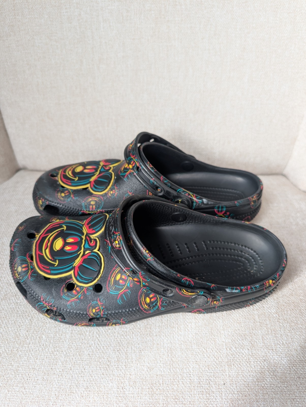 Disney Parks 2023 Glow Halloween Mickey Mouse Pumpkin Adult Clogs Crocs M8/W10