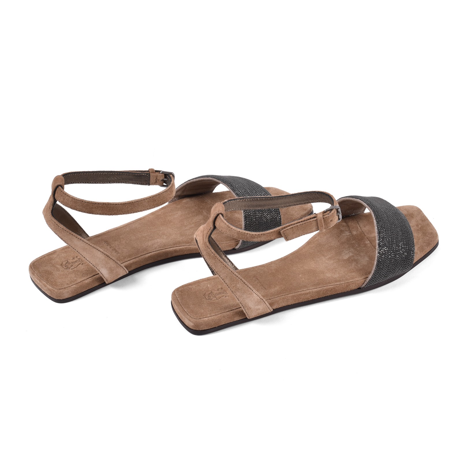 BRUNELLO CUCINELLI WOMEN’S 100% LEATHER MONILI BEAD SANDAL SHOE NWT MSRP $1430