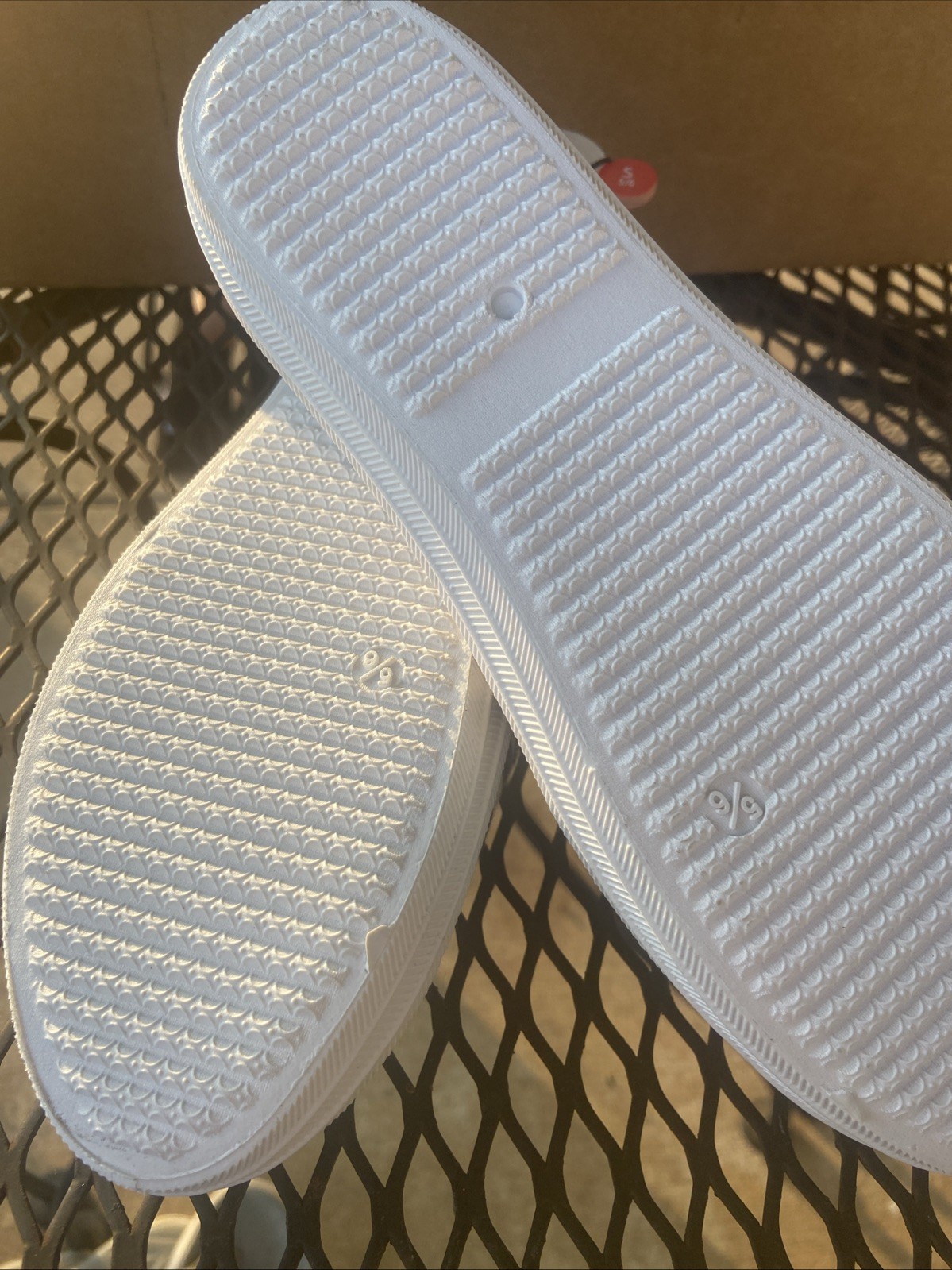West Loop Navy White Canvas Stripe Small 5/6 Women’s Slip On Memory Foam Shoes