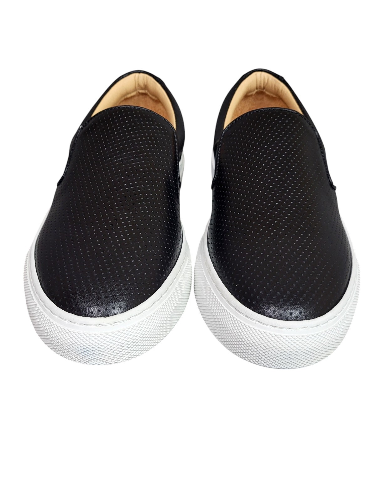 Greats Brooklyn Wooster Leather Slip-on Shoes Black Perforated Women US Size – 6