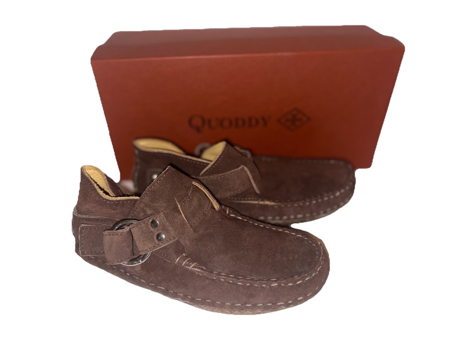 NEW Quoddy Chocolate Suede Leather Lined Chromepak Natural Handsewn Ring Boots 8