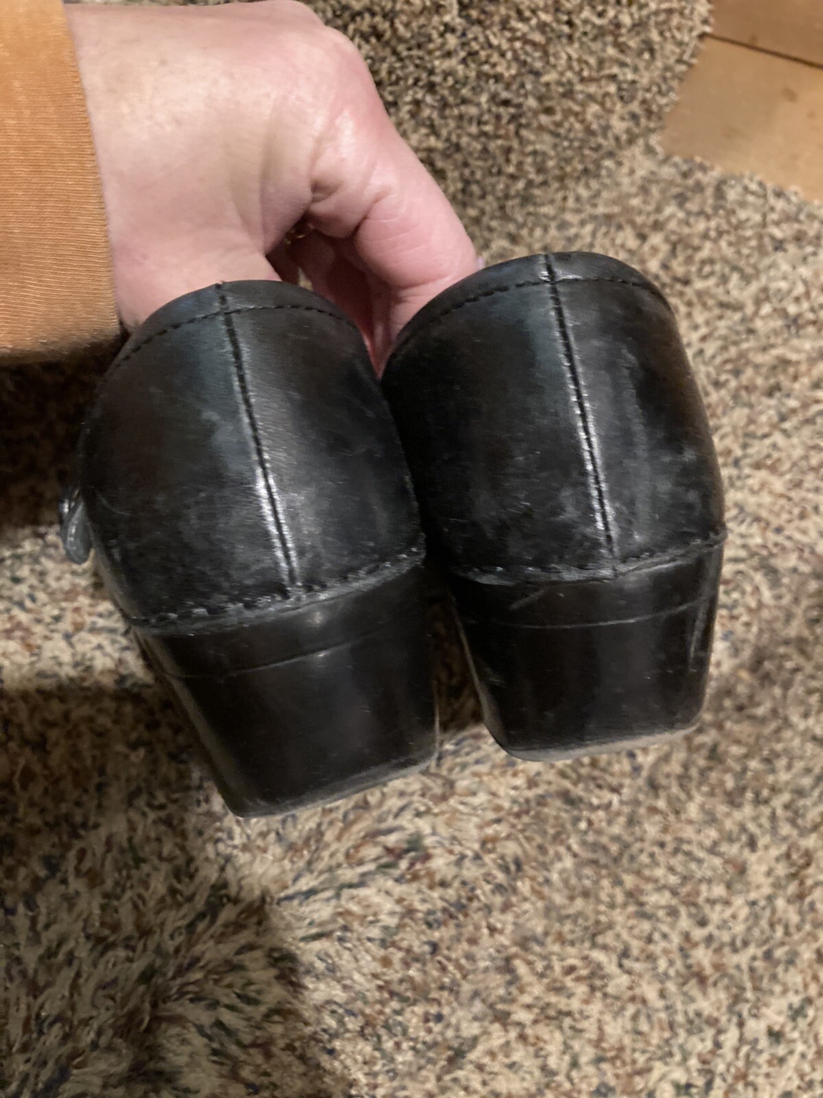 Dansko Solstice Button Strap Black Closed Clogs Professional Size 39 US 8.5-9