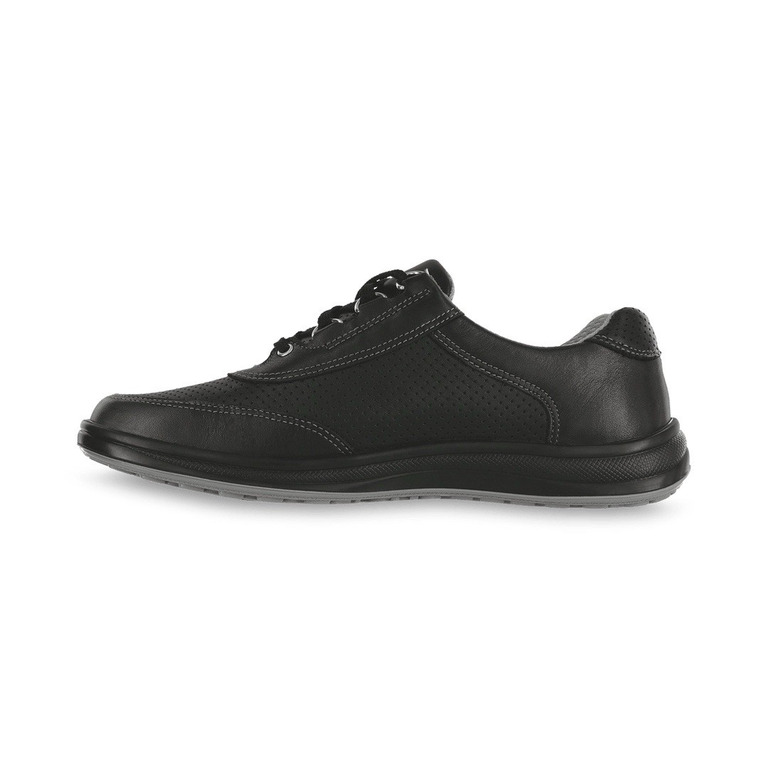 SAS Sporty Lux Black Leather Perforated Lace-Up Casual Comfort Sneakers 10.5 W