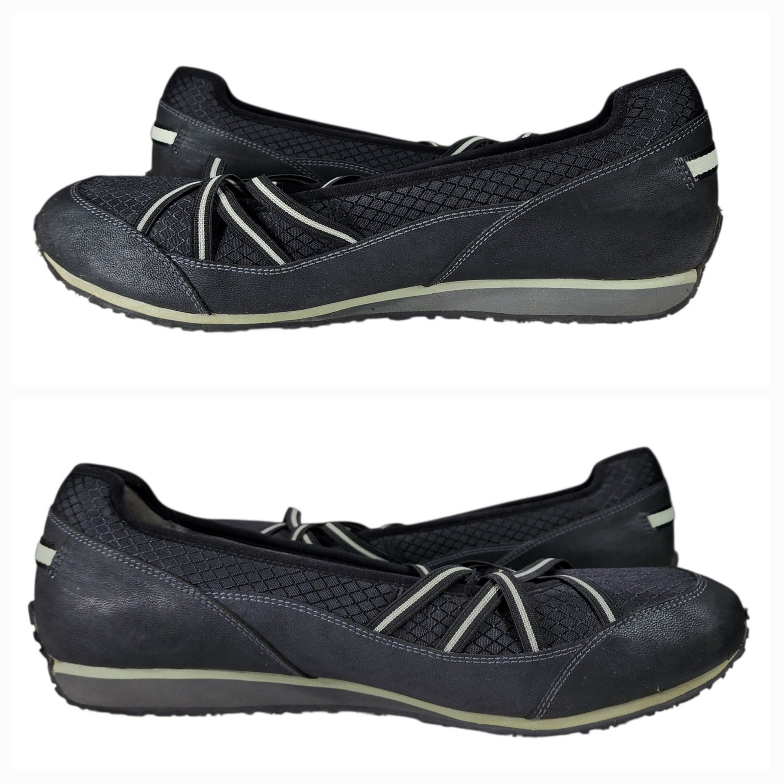 Ahnu Crissy II Loafer 11 Womens Black AF2562BLK Slip On Elastic Strap NEW INSOLE