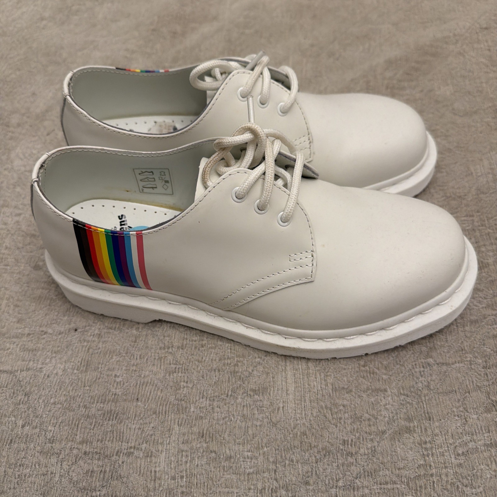 Dr Martens 1461 Rainbow For Pride White Oxford Women’s Shoes Size 6 Great Cond