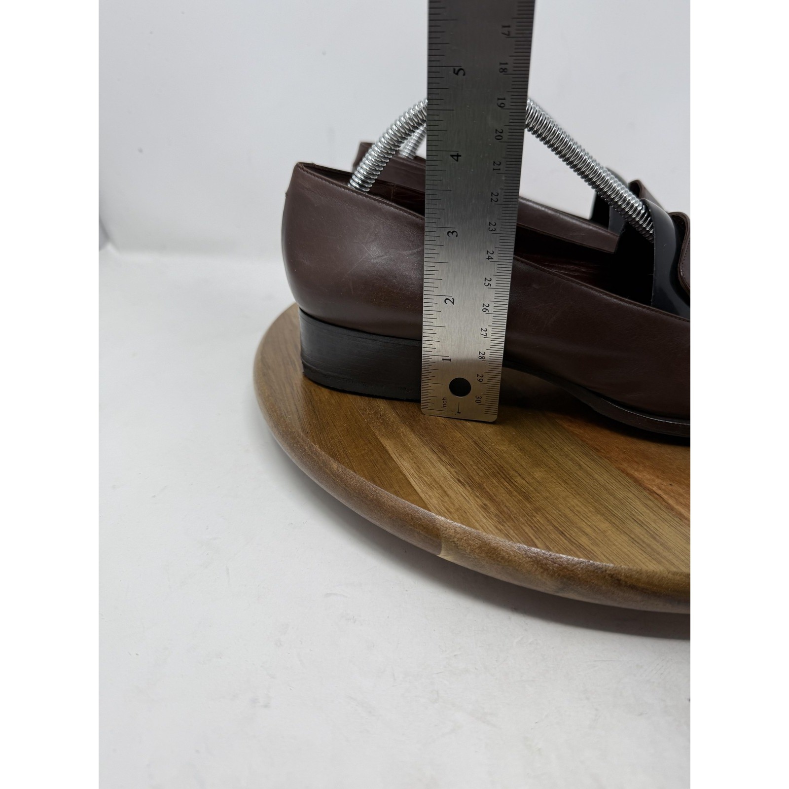 Bally Shoes Mens Size 10.5 Brown Leather Metal Bit Loafers Dress Slip On Vibram