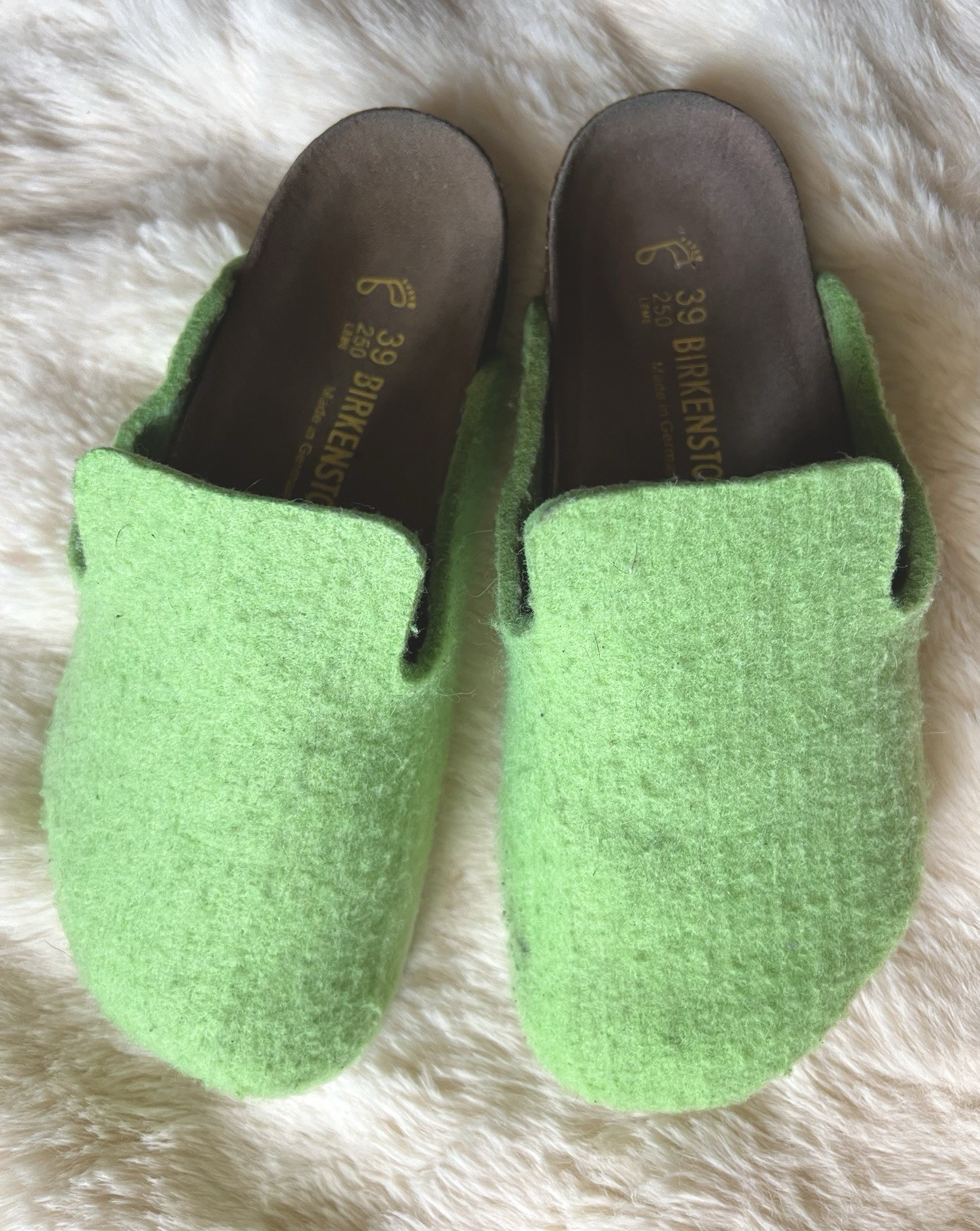 Birkenstock Amsterdam Clog Eu 39 Women Size 8 – 8.5 Wool Felt Green Slip On