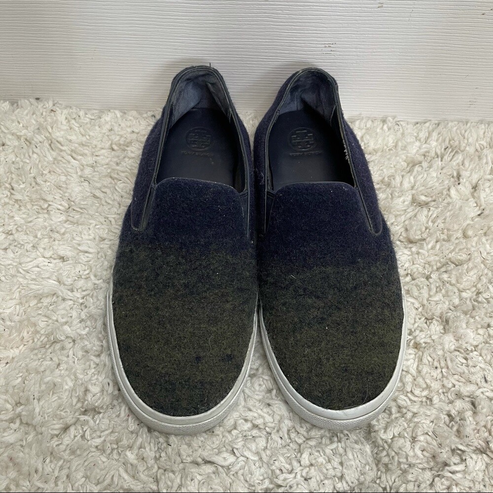 Tory Burch Rudi Ombré Wool Tweed Slip On Sneakers