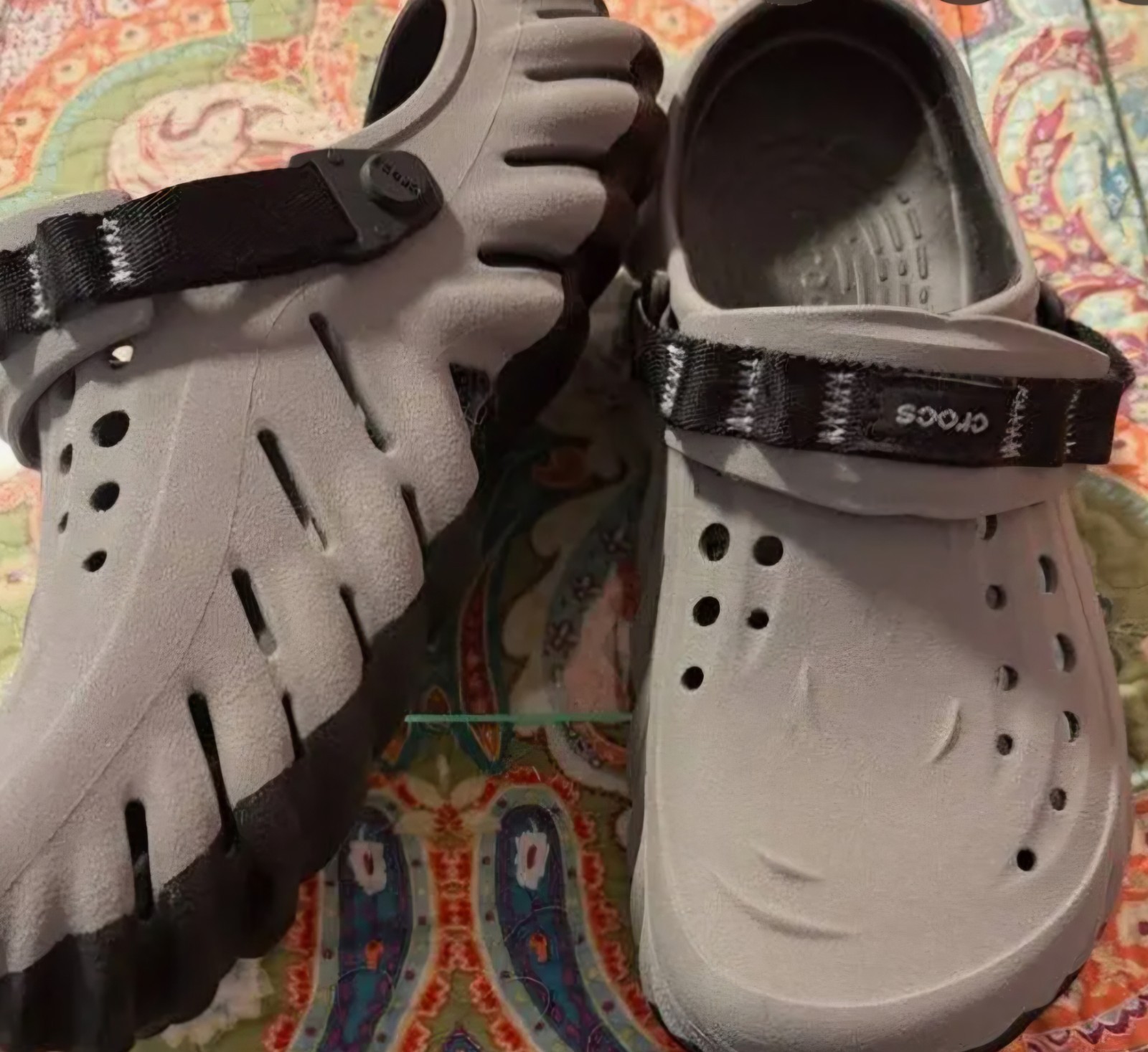 Crocs Echo Clog Concrete Slip On Shoes Men 6 Women 8 Unisex Summer Beach