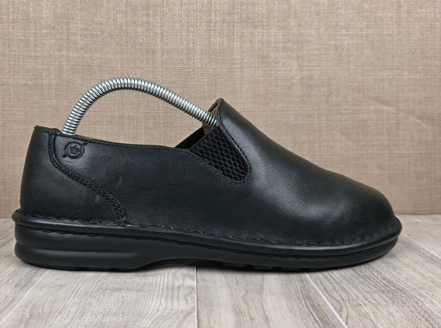 Born Black Leather Slip-on Loafer Shoes Womens Size US 9 EU 40.5 Casual Comfort