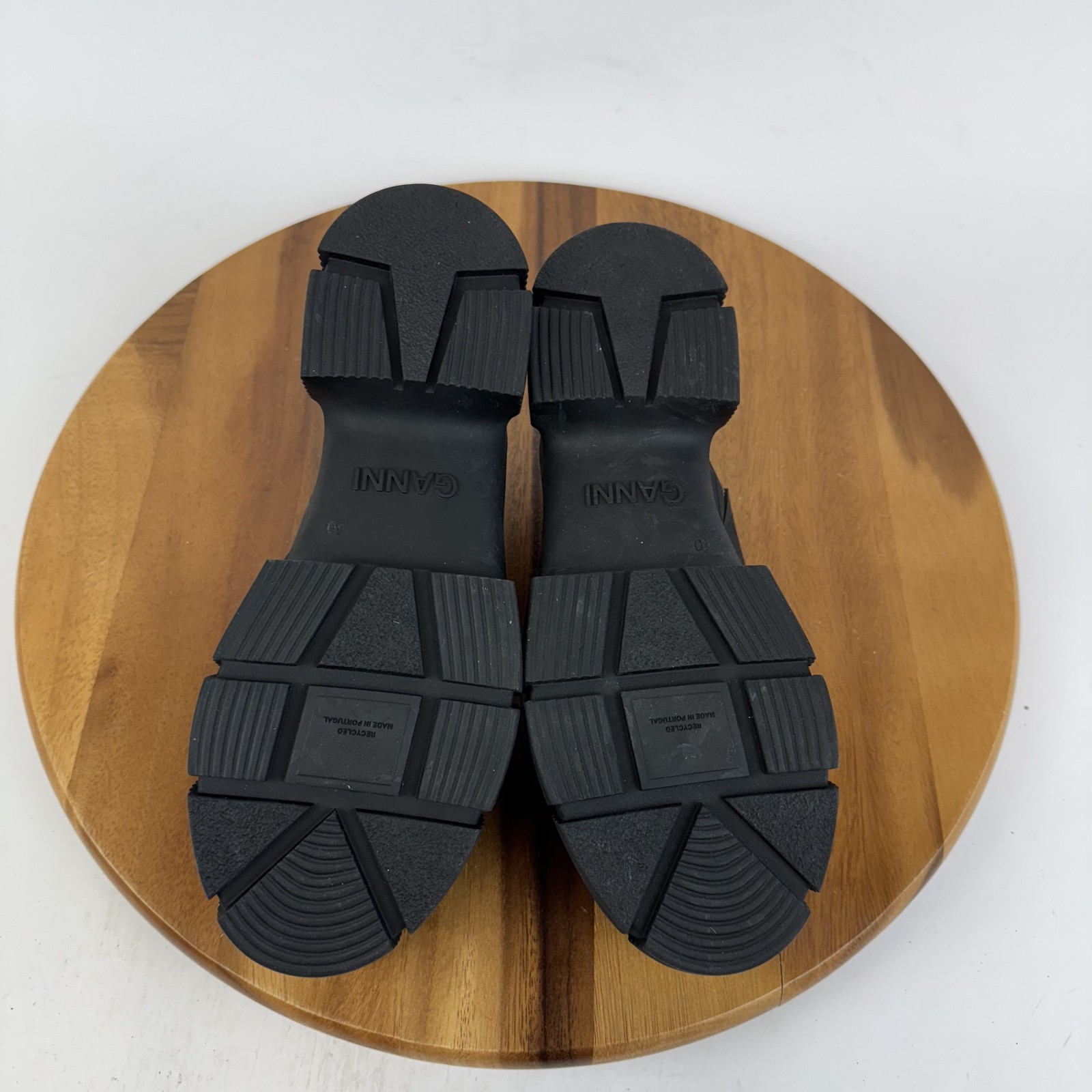 New Womens Ganni Recycled Rubber Blend City Black Platform Mules Size EU 40 NWOB