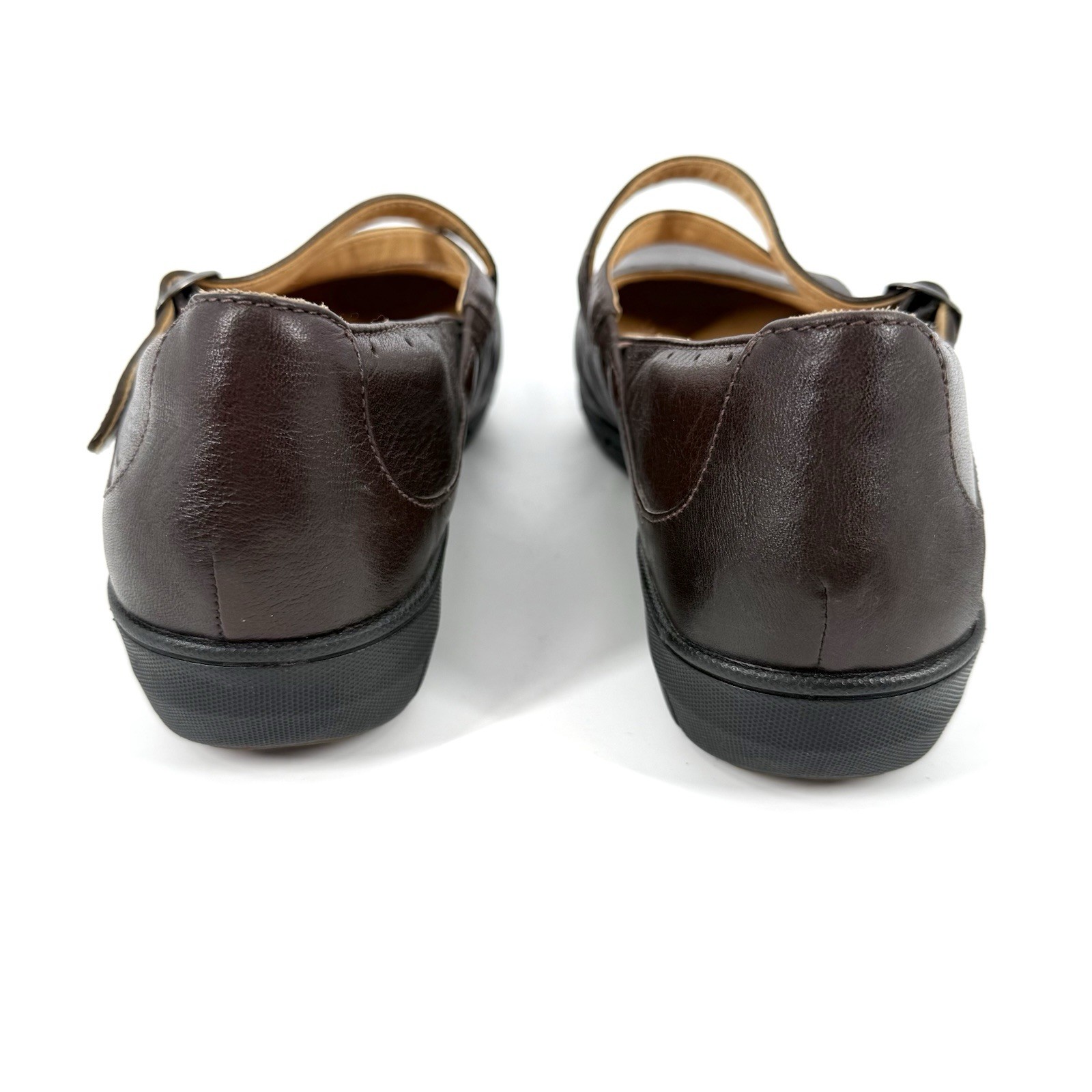 Clarks Unstructured Mary Jane Shoes Womens Size 8W Brown Leather Cross Strap