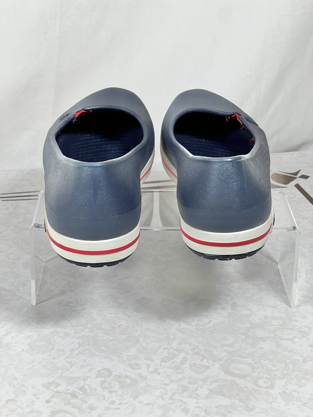 Crocs Crocband Navy Blue White Red Ballet Flats Footwear Women’s Size 9 W