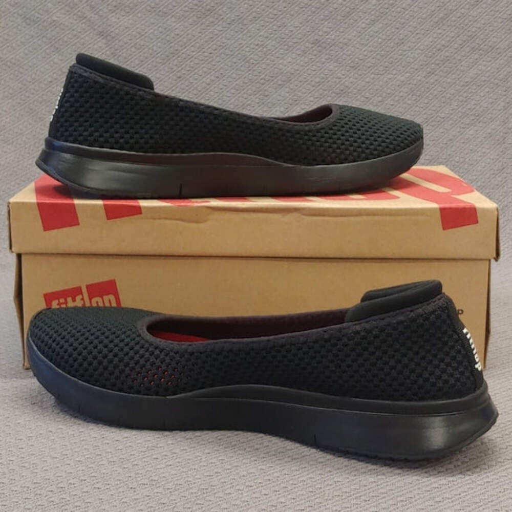 “AS IS” FitFlop Air Mesh slip-on Ballerina Black – 9 674169-J