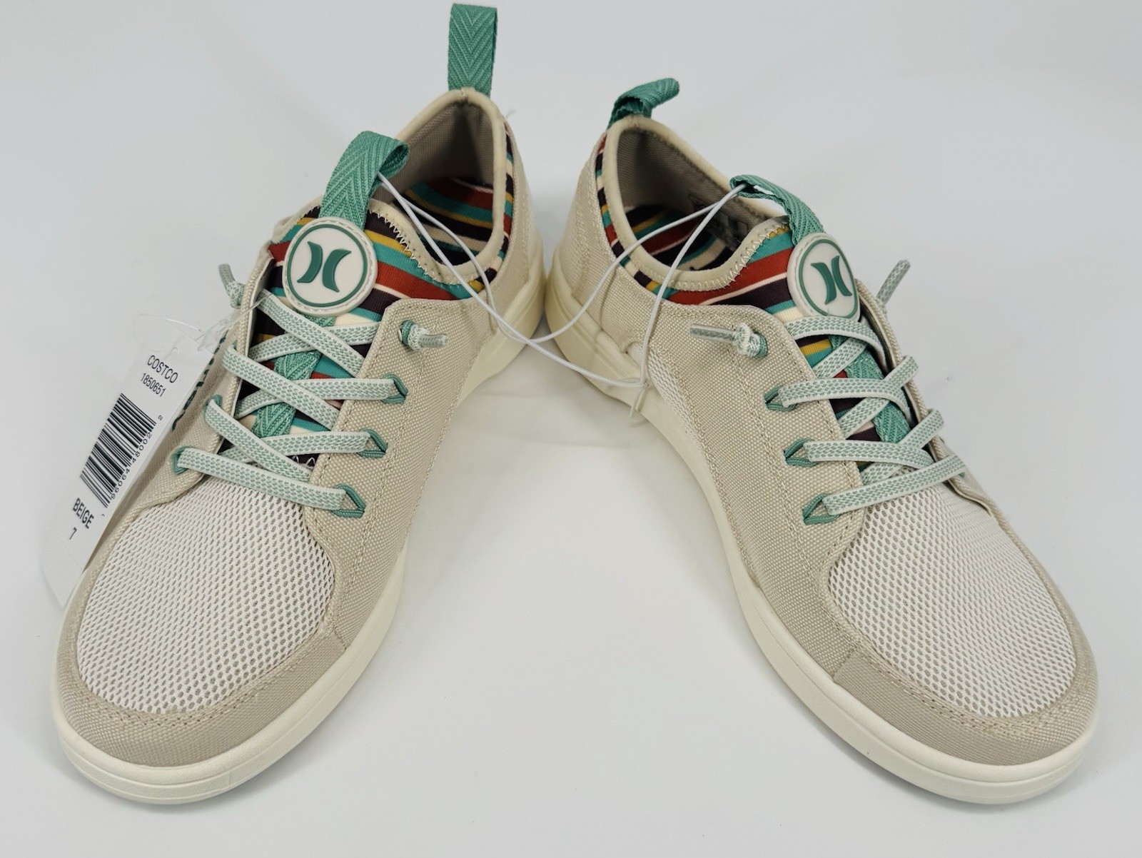 NWT Hurley Women’s Castaic Bungee Laces Slip On Sneaker Beige Sz 7M Breathable