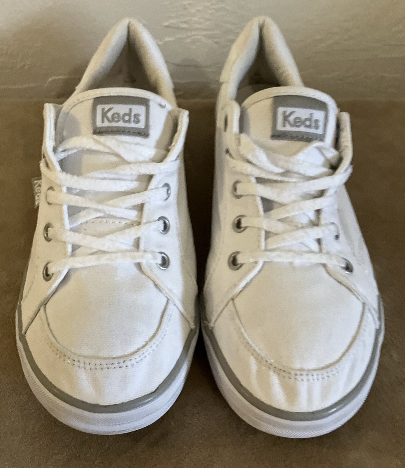 Keds Shoes 7.5 W Women White Cloth Laces Comfort Classic Walking Casual