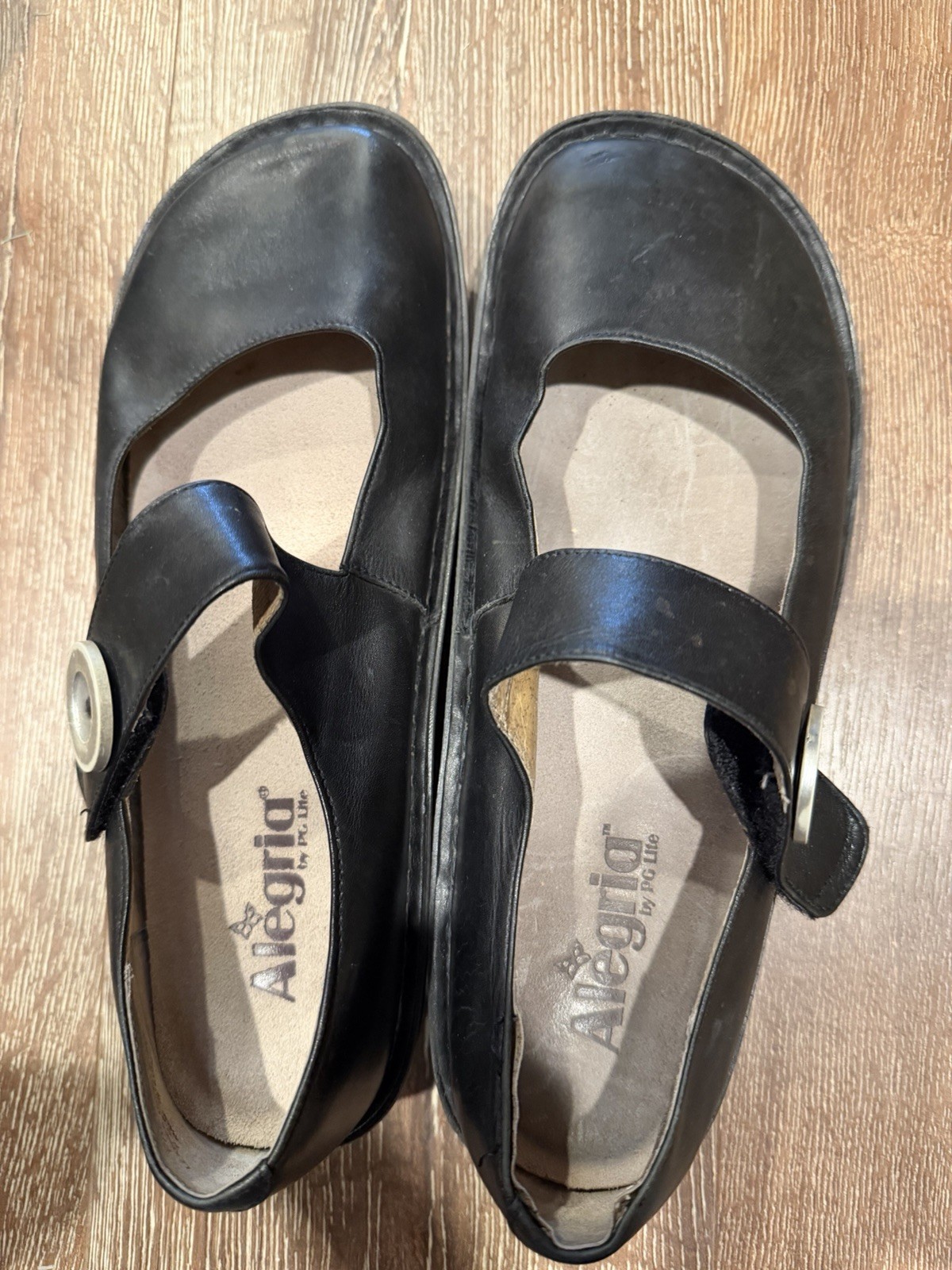 Alegria PAL-601 Black Leather Mary Jane Comfort Shoes Women’s EU 41 US 10-10.5