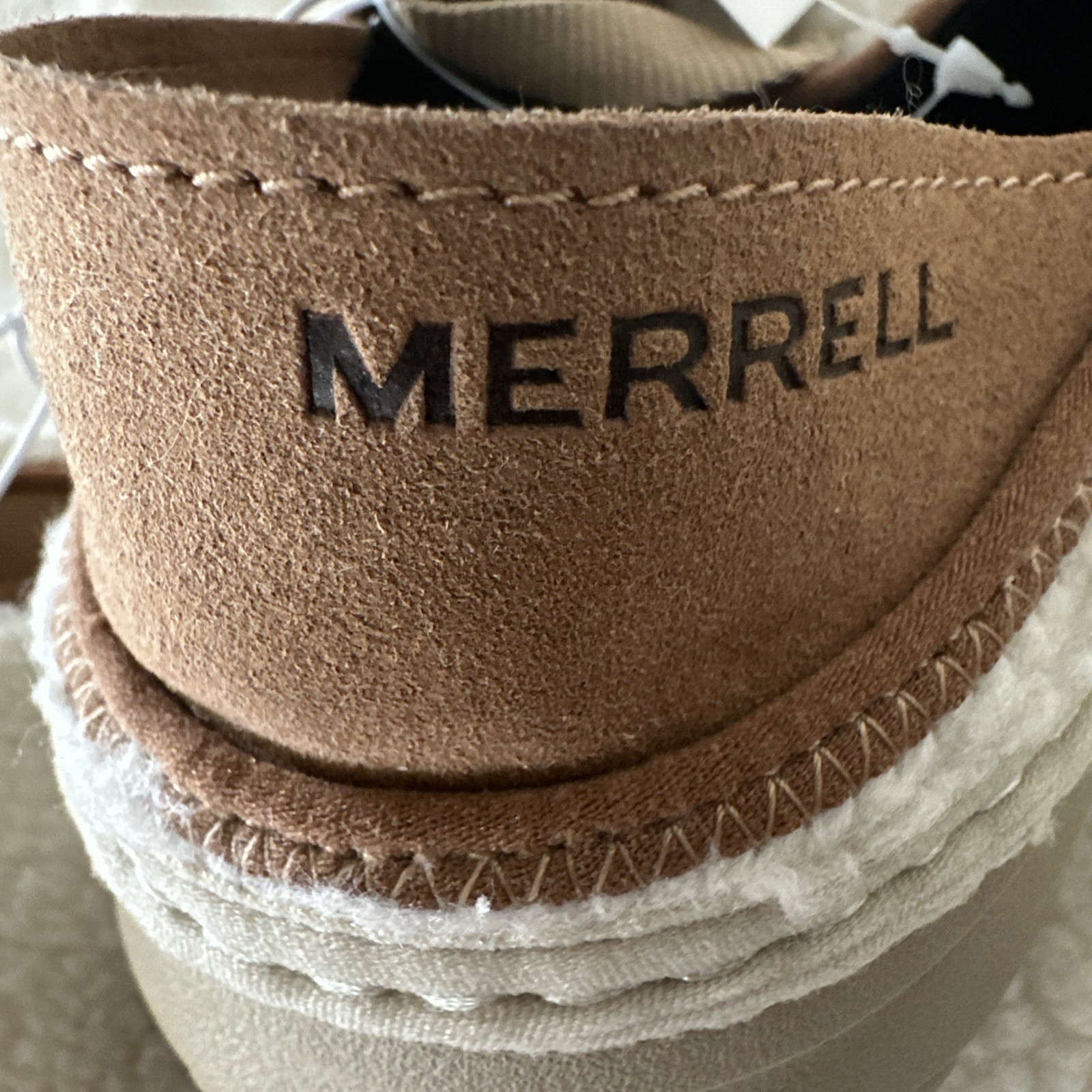 NWT Merrell Hut Moc Cozy Slip On Shoes Smore 8M Ivory And Brown Women’s
