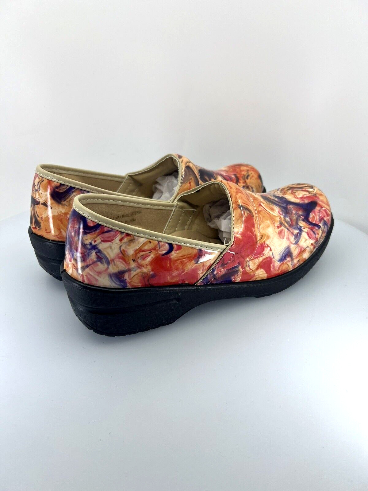 Rasolli Nursing Clog Size 10 Multicolor Floral Lightweight Slip on Shoe