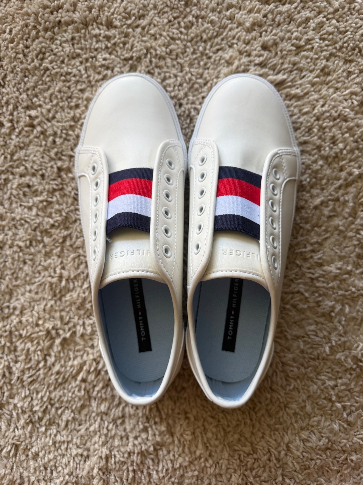New TOMMY HILFIGER Anni Casual Sneaker Women’s Size US 7.5 M White Multi